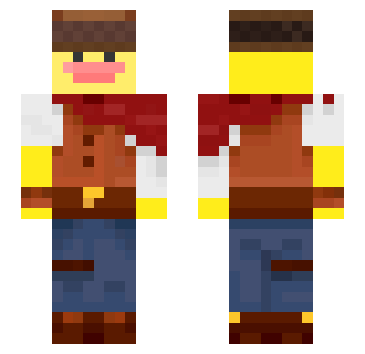 ChrupekMiki Minecraft skin, front and back view