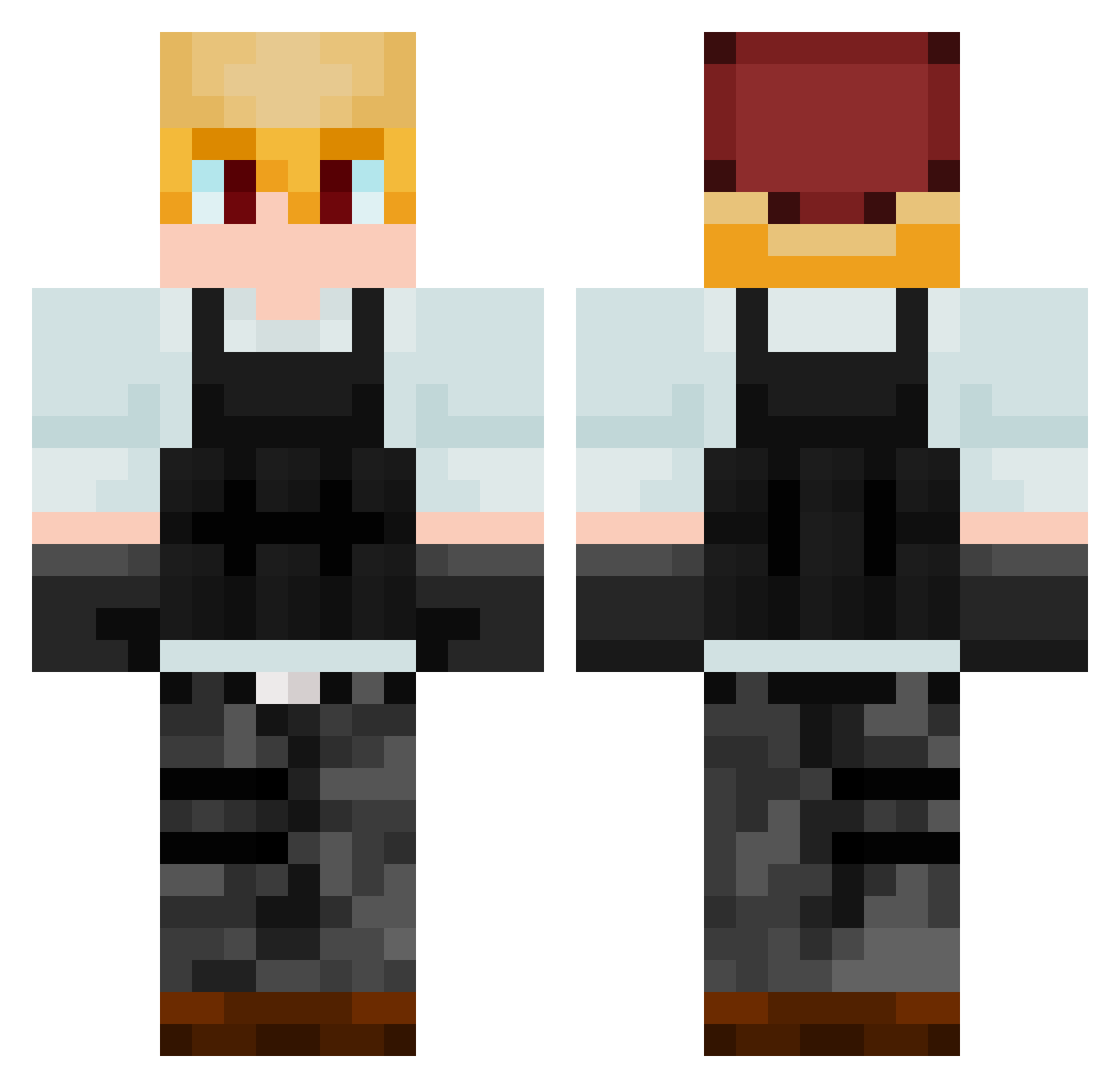 Tru1s Minecraft skin, front and back view