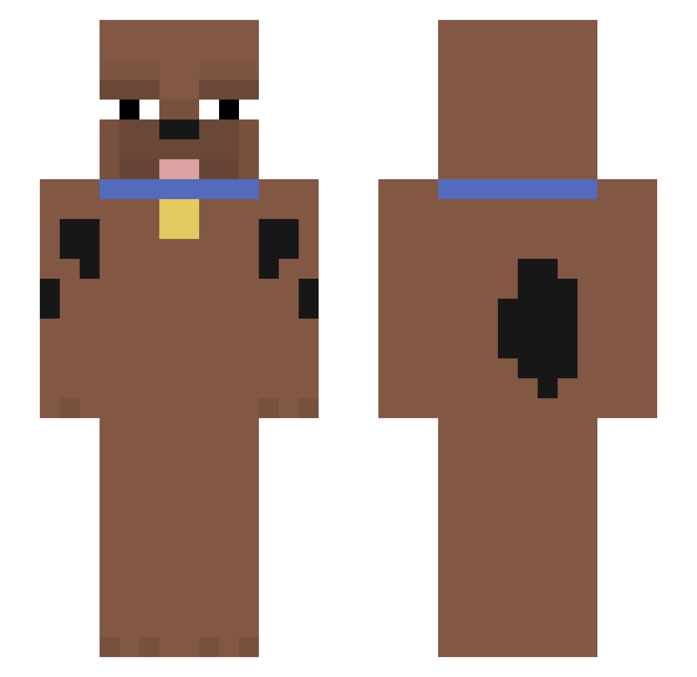 Papism Minecraft skin, front and back view