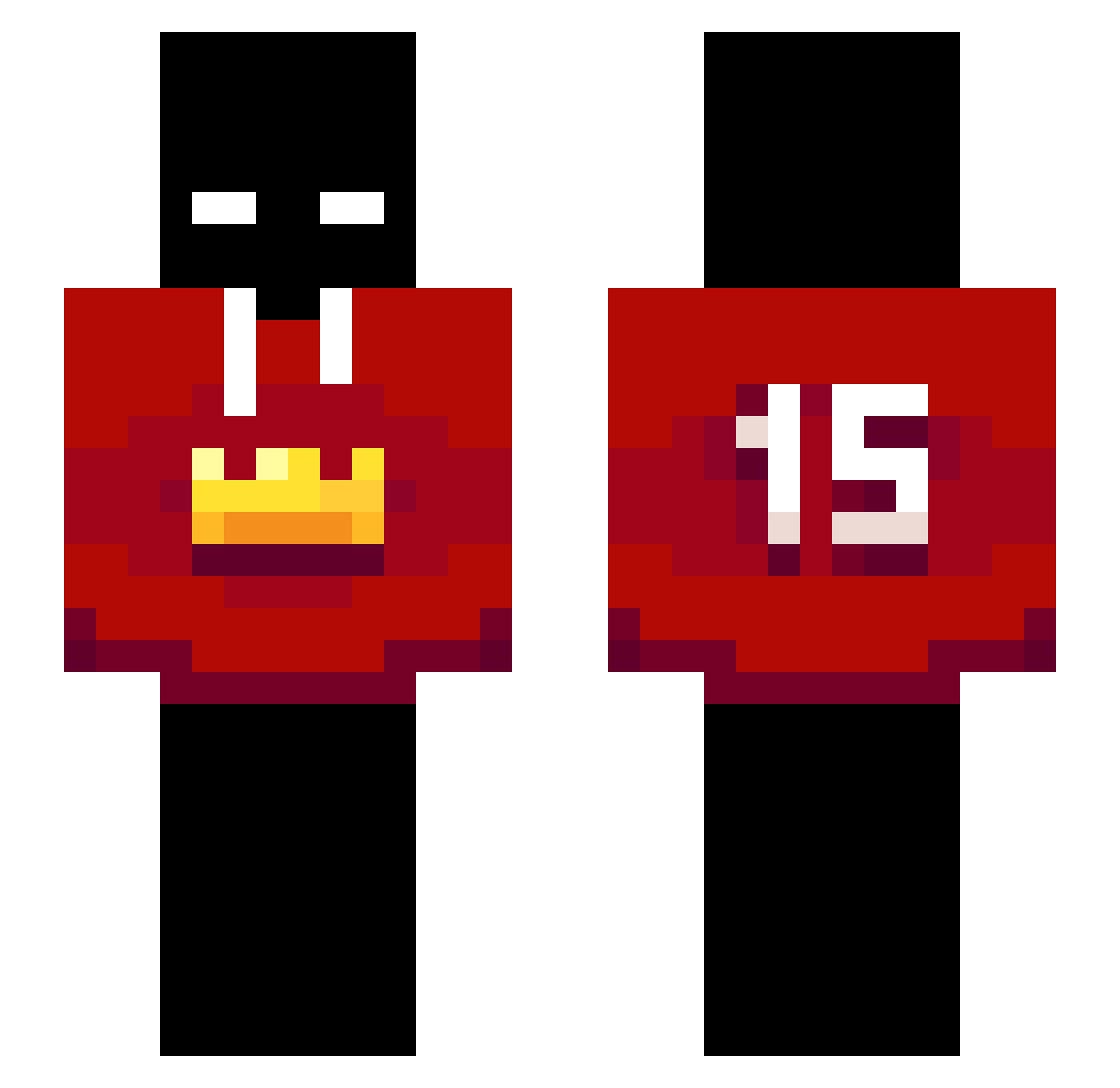 krawidek Minecraft skin, front and back view