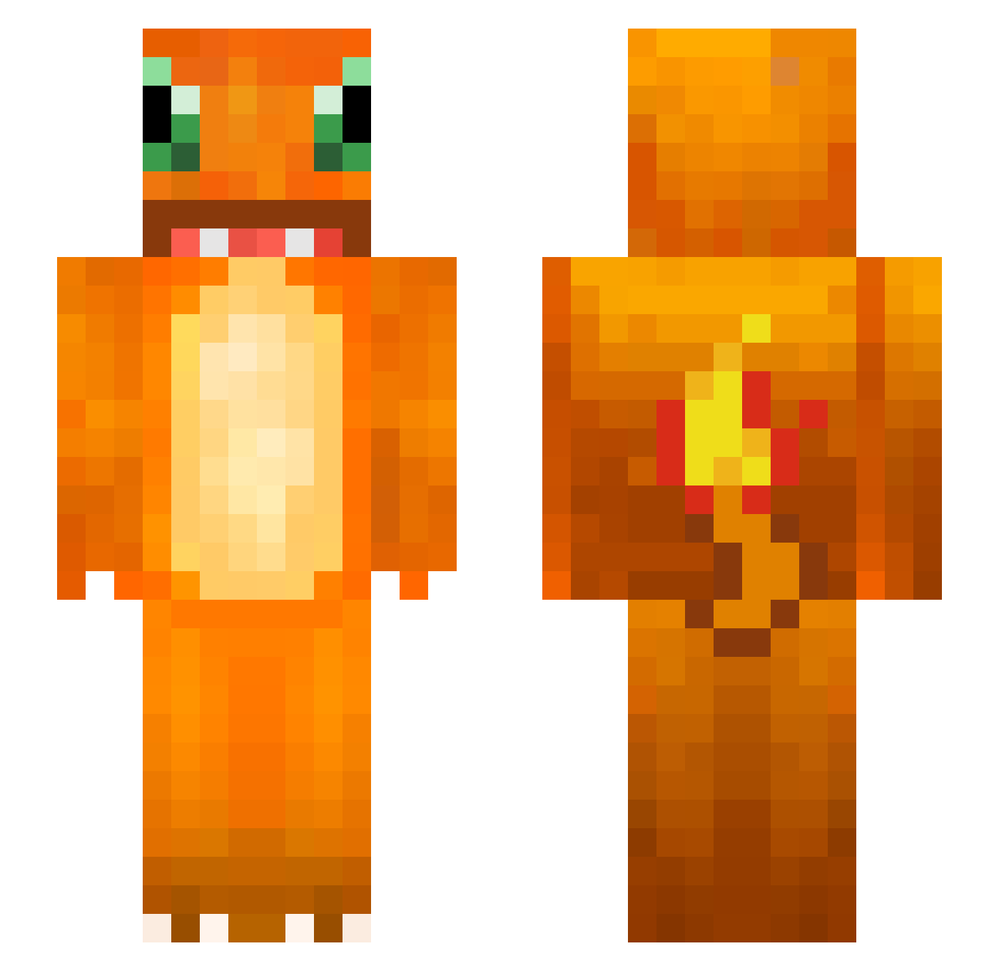 ossly1 Minecraft skin, front and back view