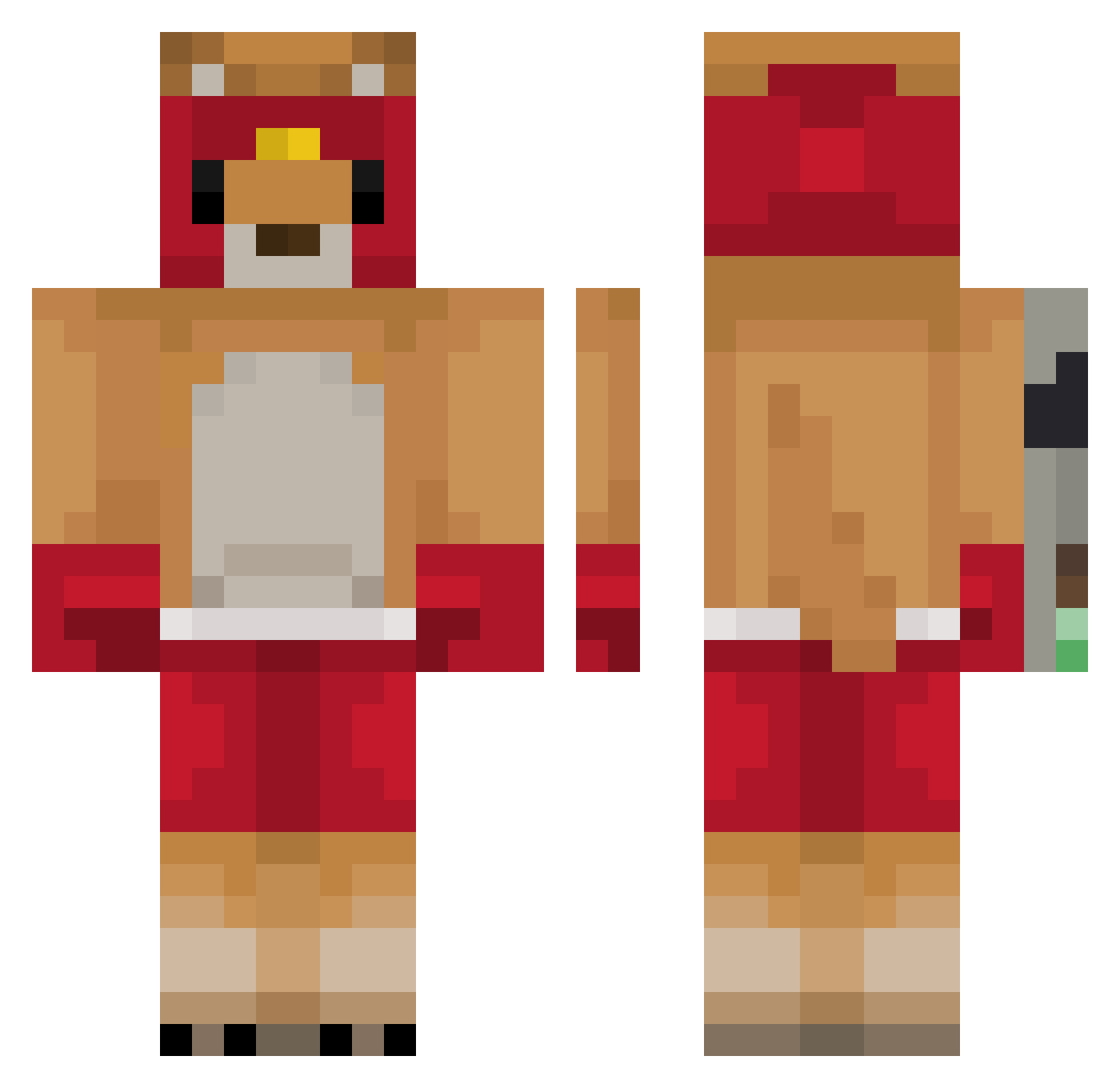 Deepshaken Minecraft skin, front and back view