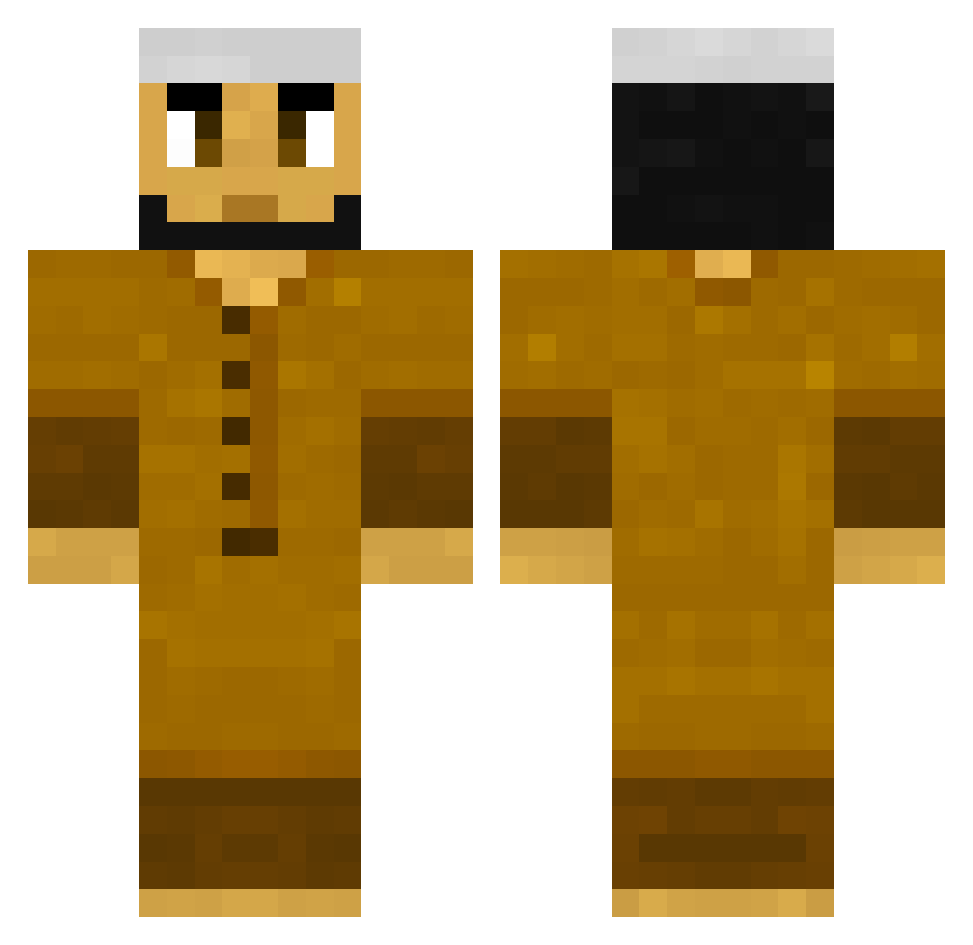 encounting Minecraft skin, front and back view