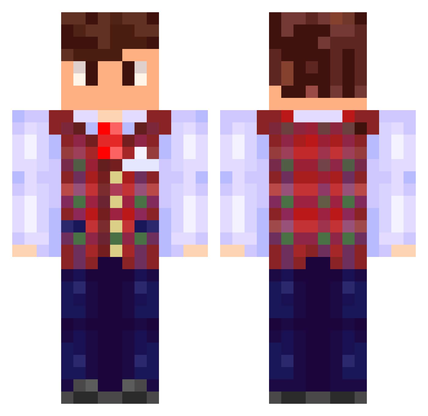 GigaCoaster Minecraft skin, front and back view