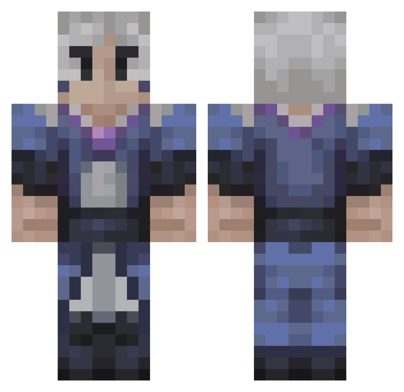 diaboniks Minecraft skin, front and back view