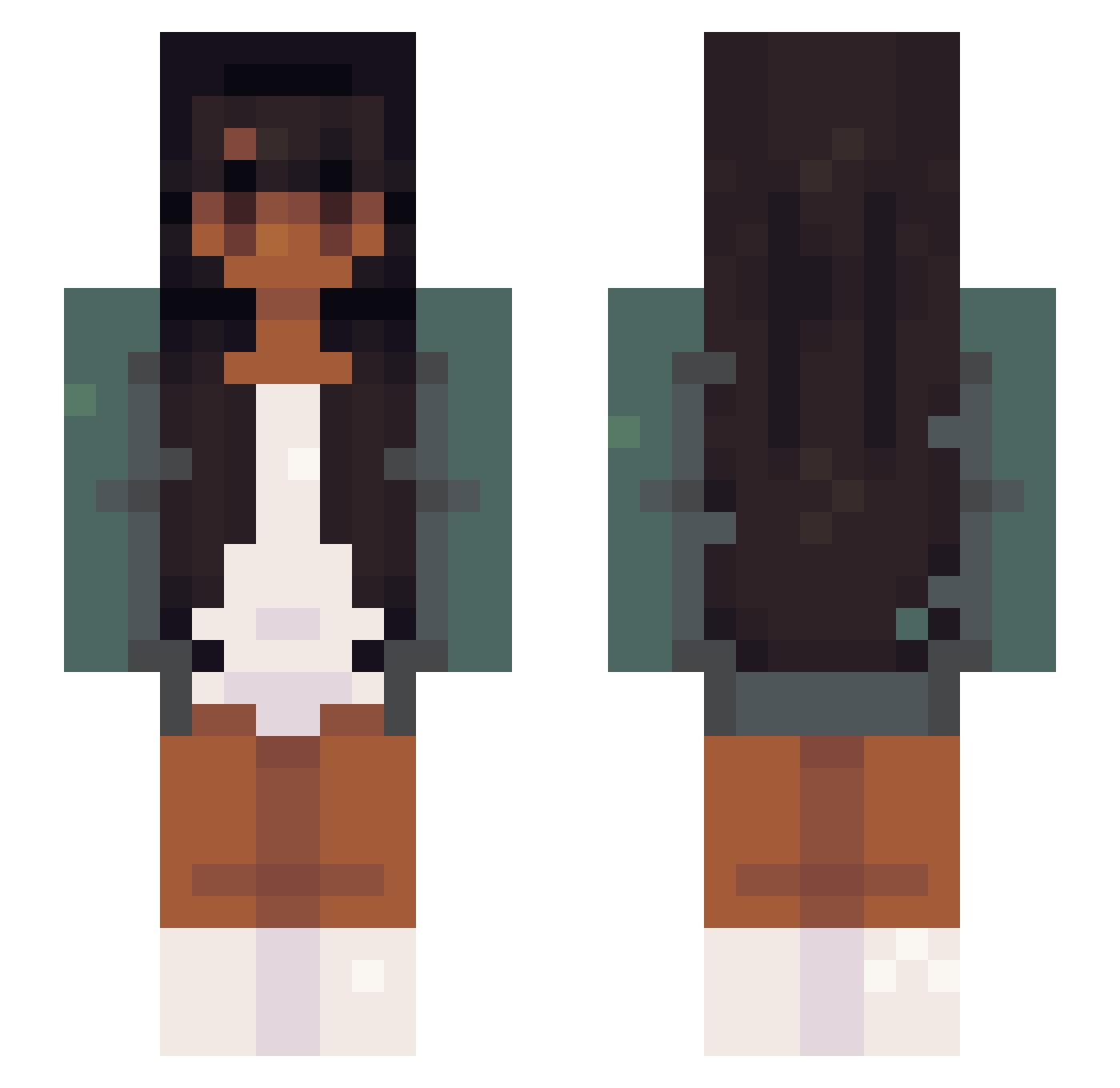 aolkersum Minecraft skin, front and back view