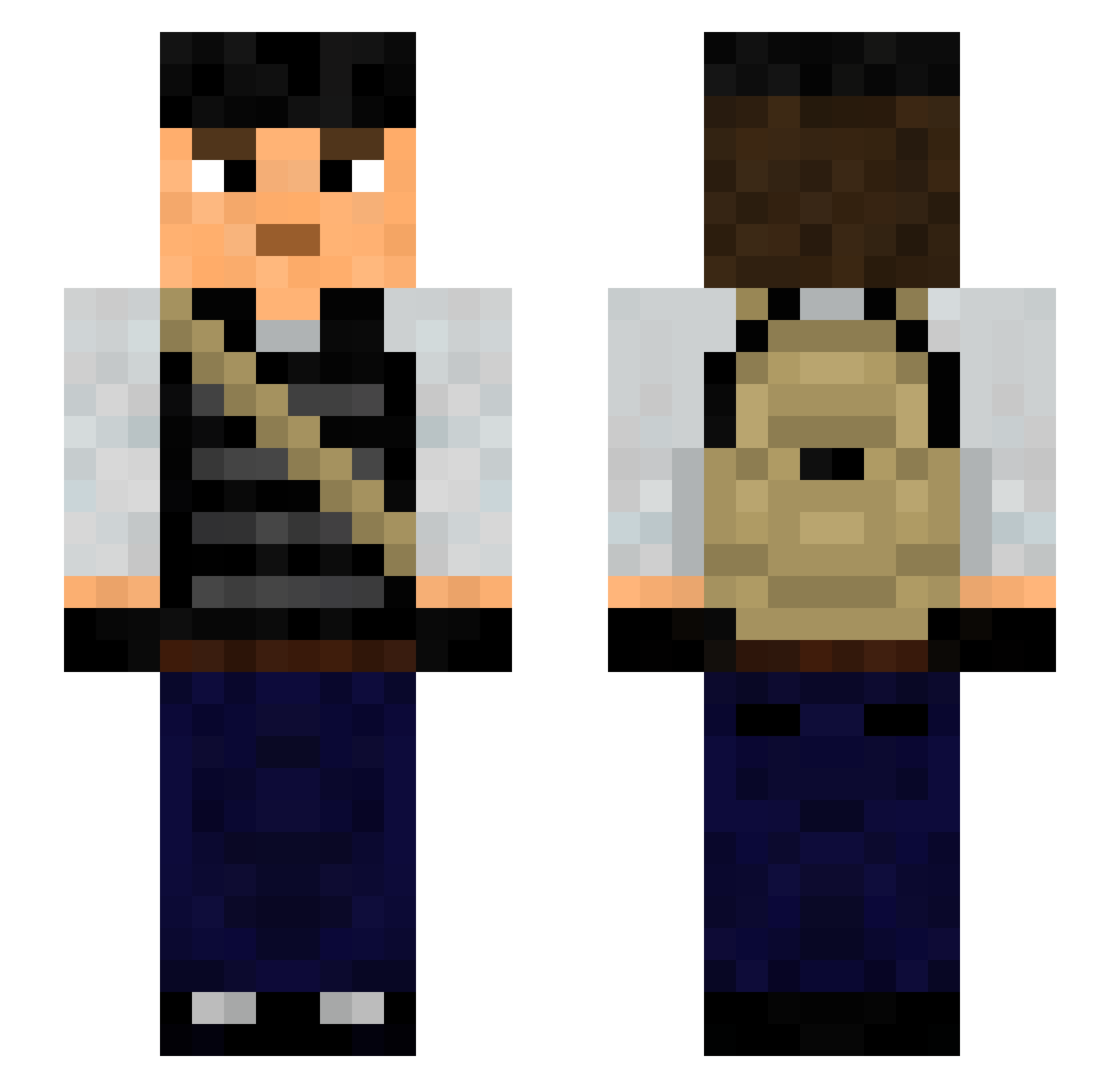 mehtabuser Minecraft skin, front and back view