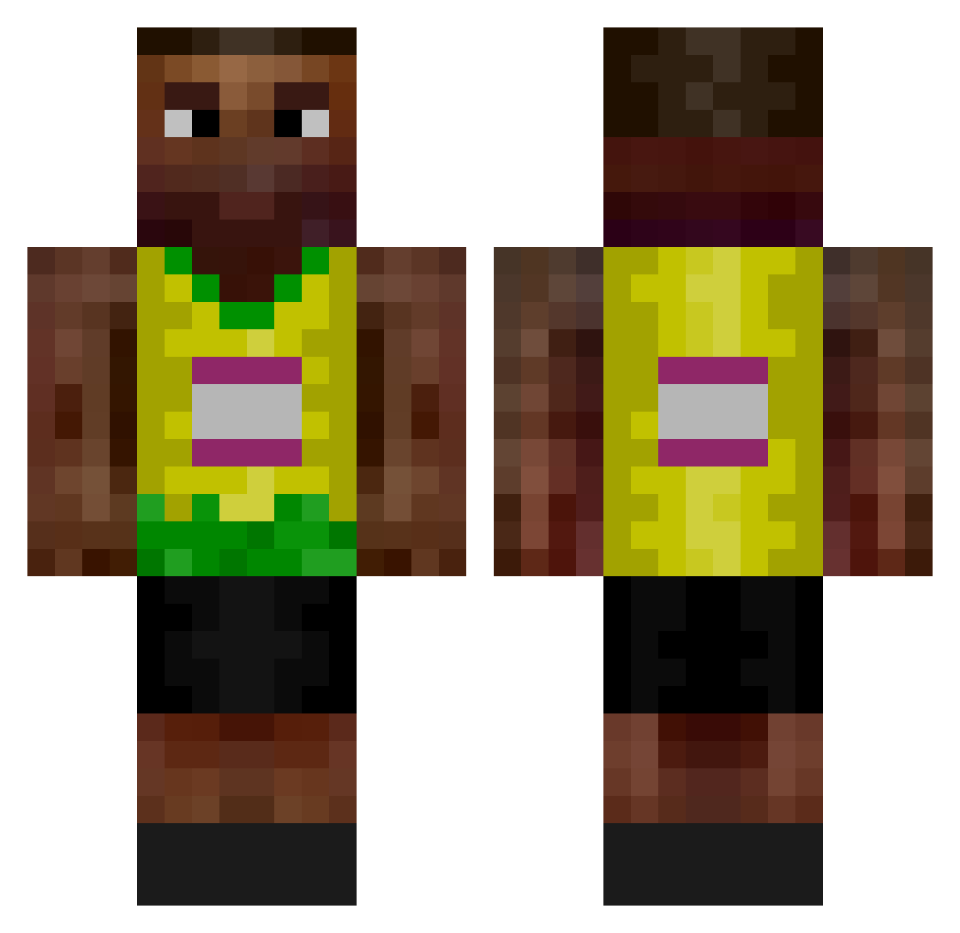 Khmer Minecraft skin, front and back view