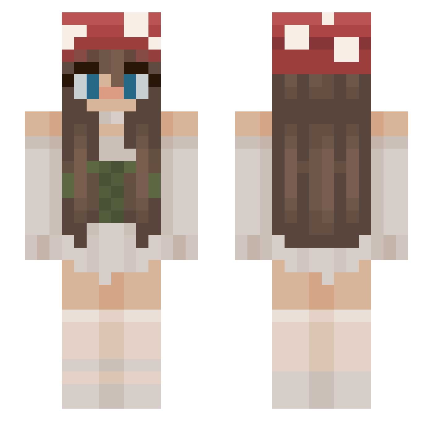 destxnyfxre Minecraft skin, front and back view