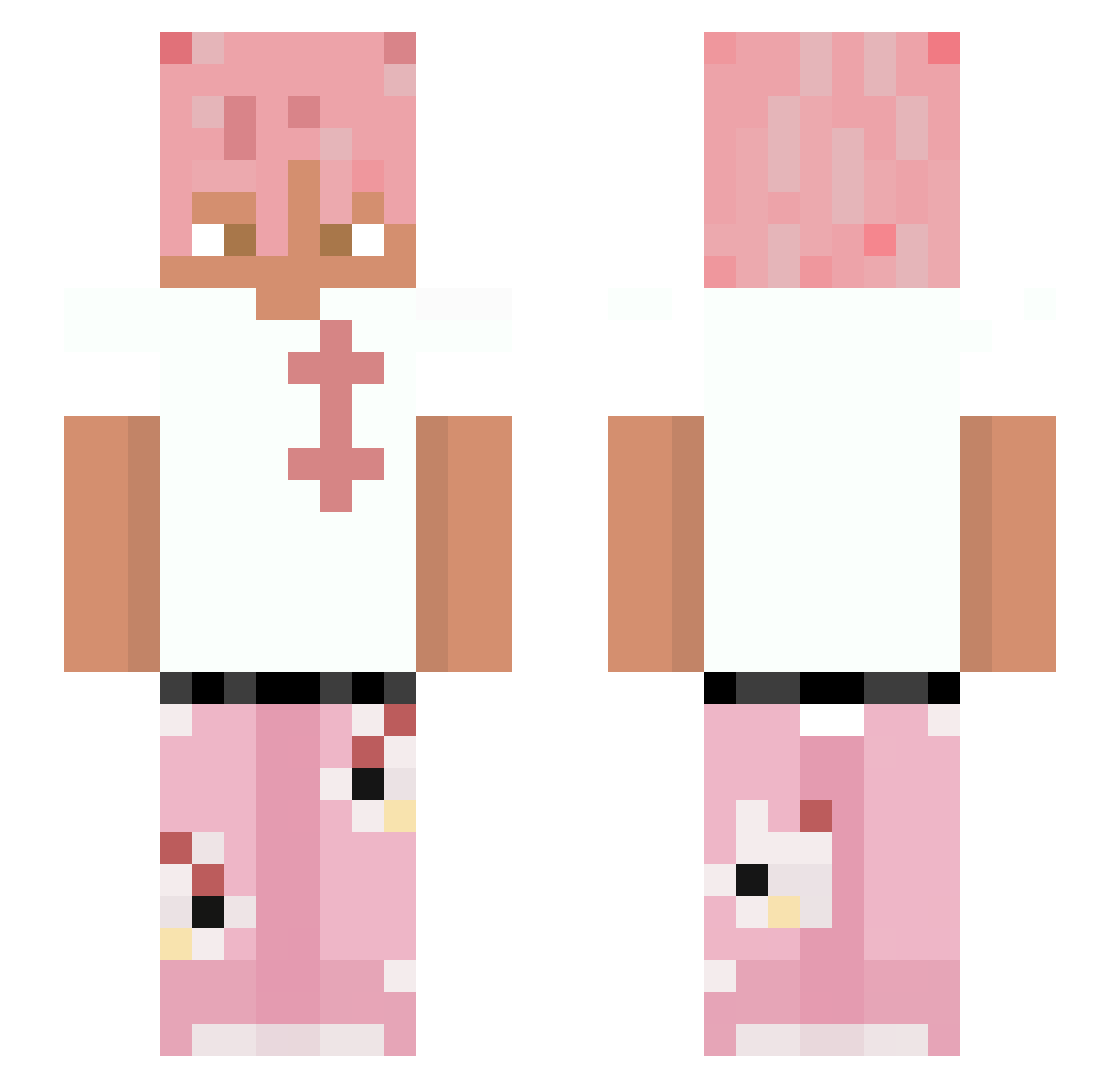 qhate Minecraft skin, front and back view