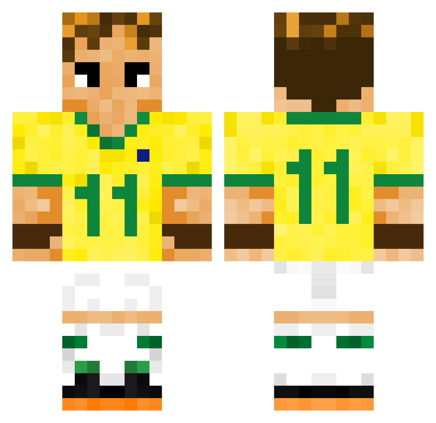 Gallejones Minecraft skin, front and back view