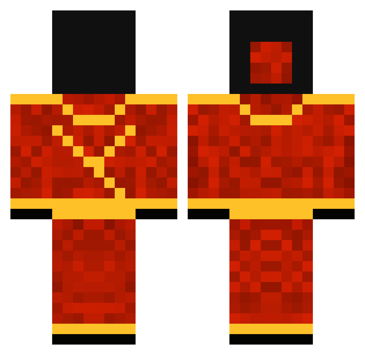 Merganser Minecraft skin, front and back view