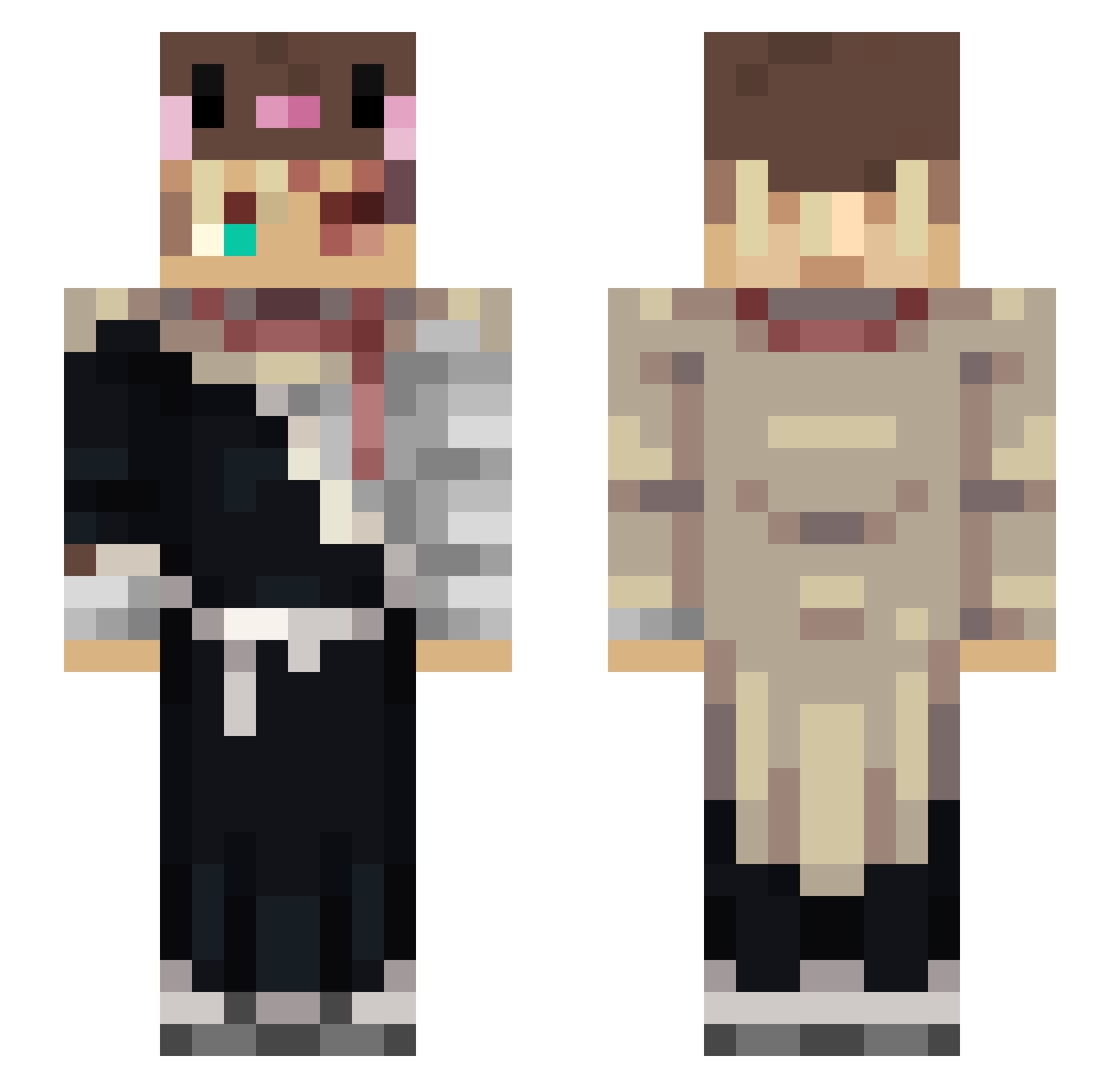 KoneXV Minecraft skin, front and back view