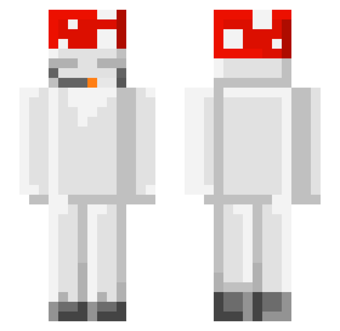G0TH1CS Minecraft skin, front and back view