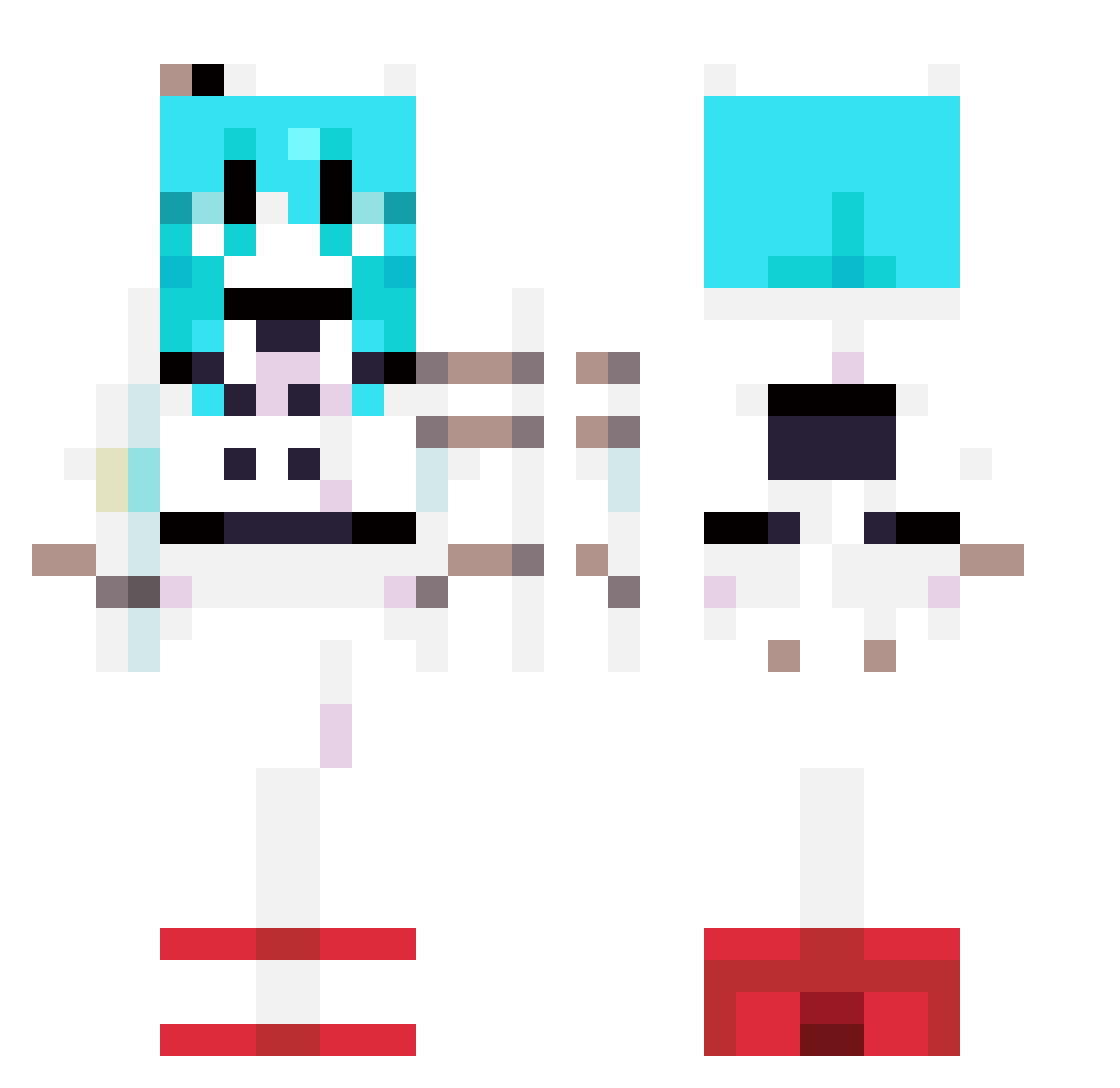 ccqn Minecraft skin, front and back view