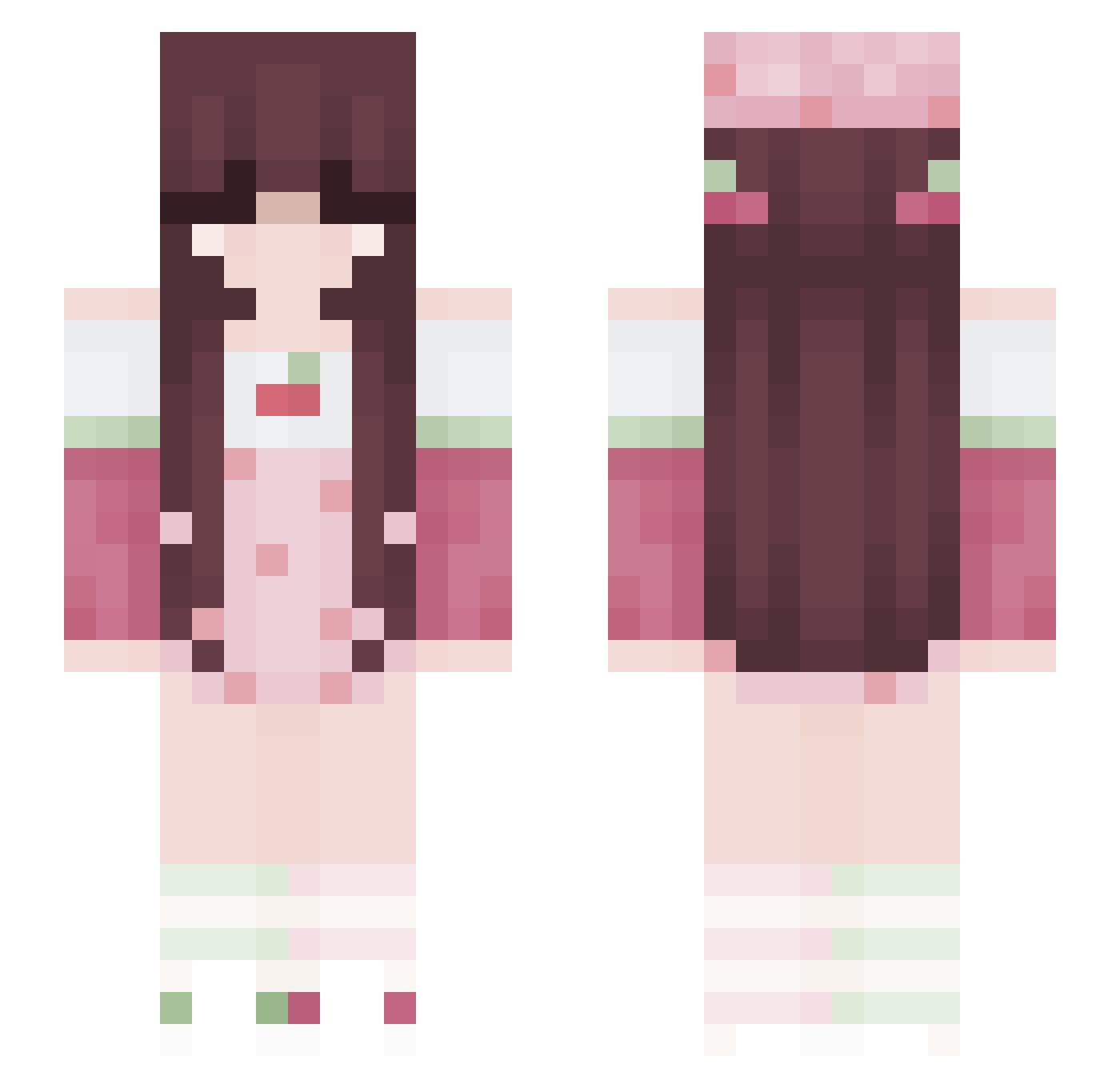 IrisGraceHu Minecraft skin, front and back view