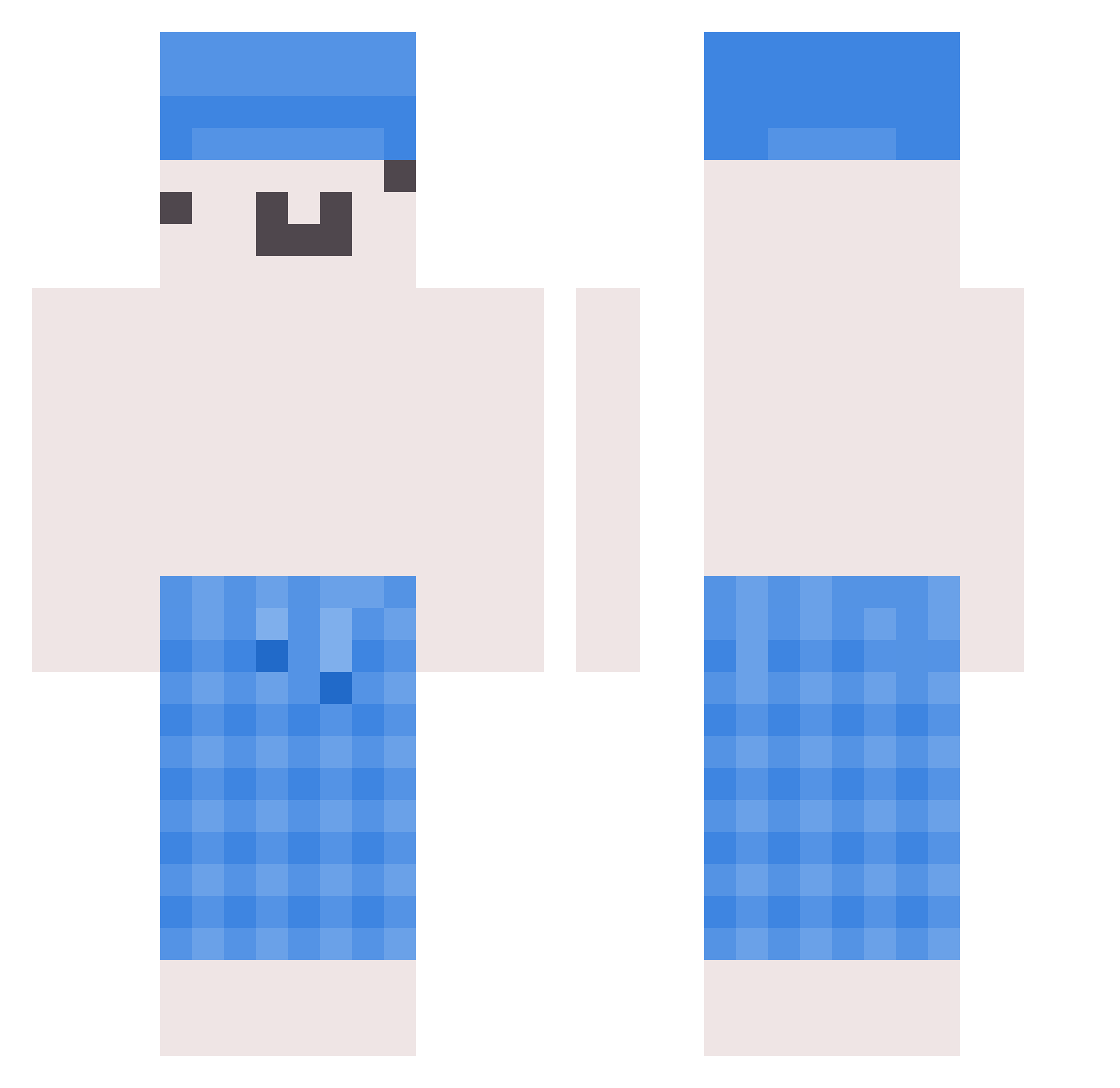 CyZnn Minecraft skin, front and back view