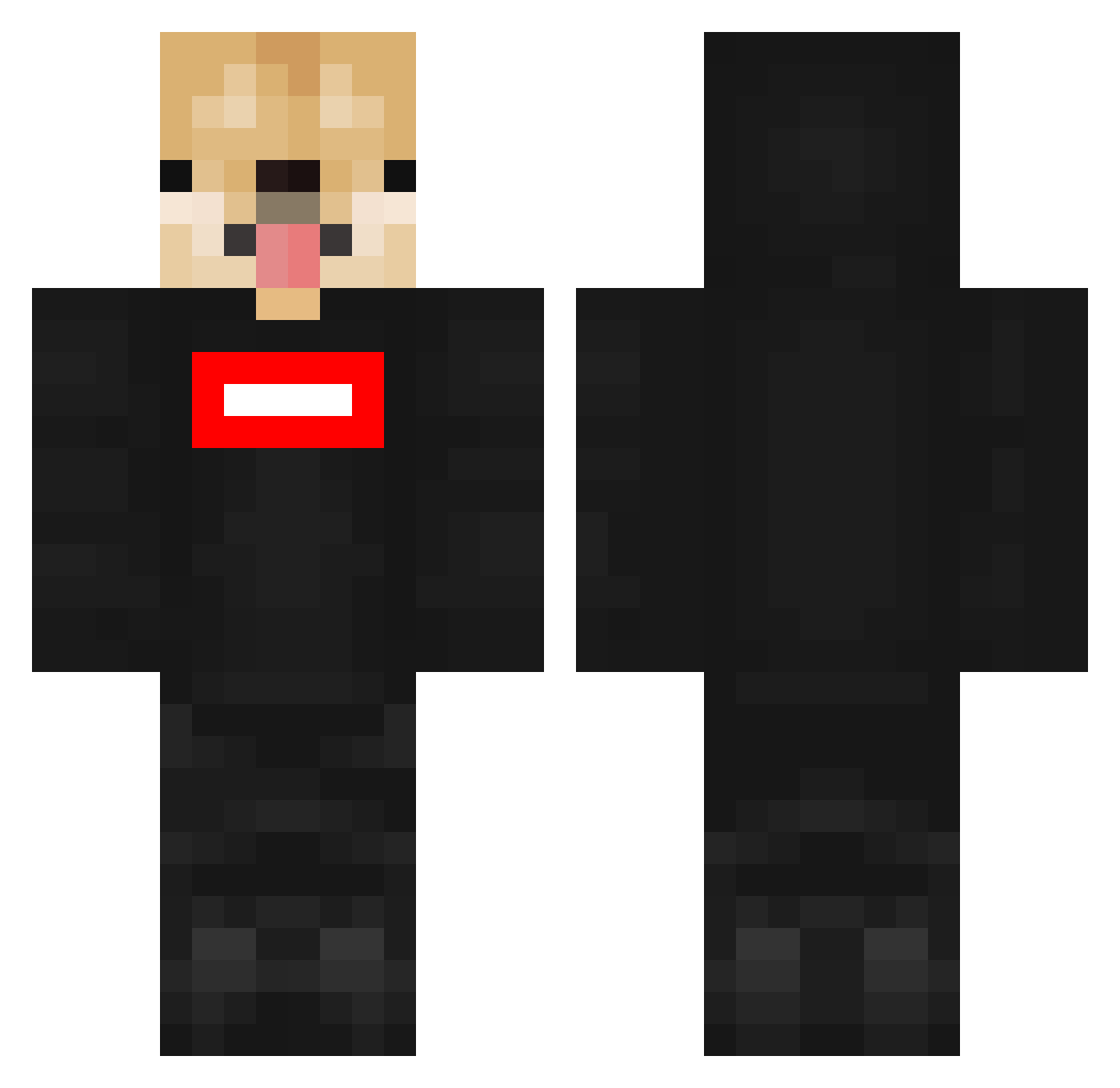 DoeNert Minecraft skin, front and back view