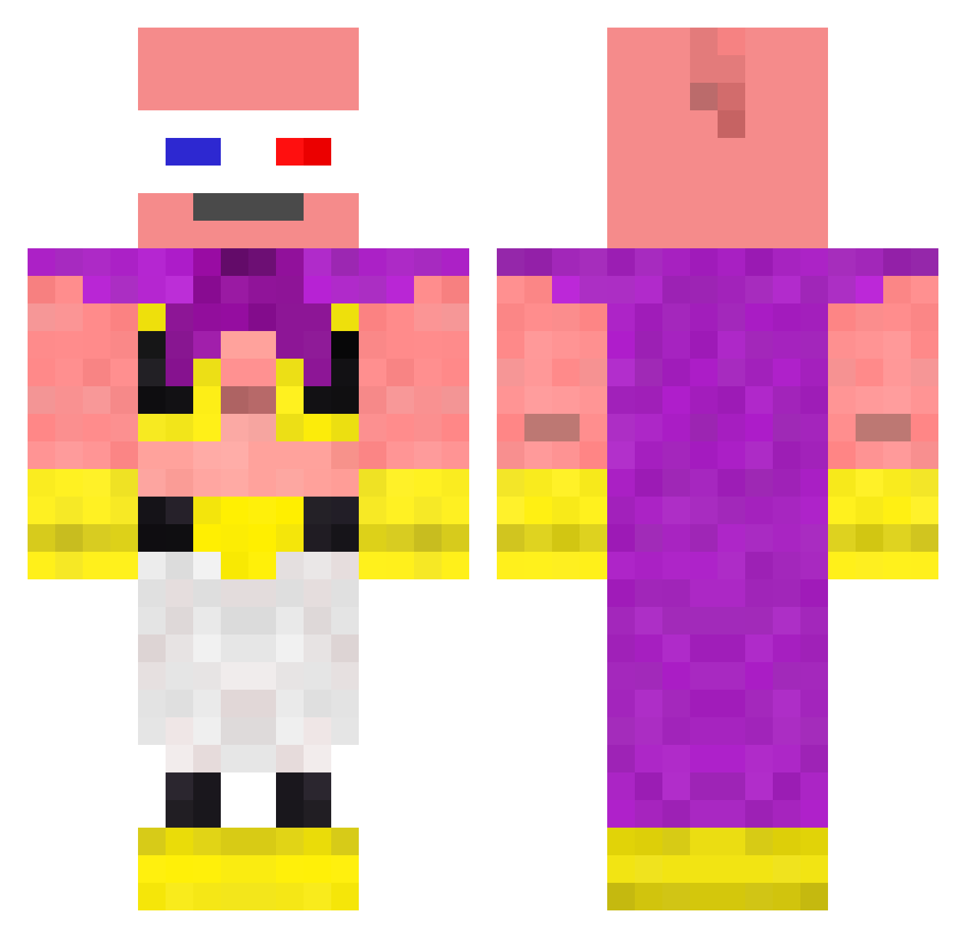 MajinIII Minecraft skin, front and back view