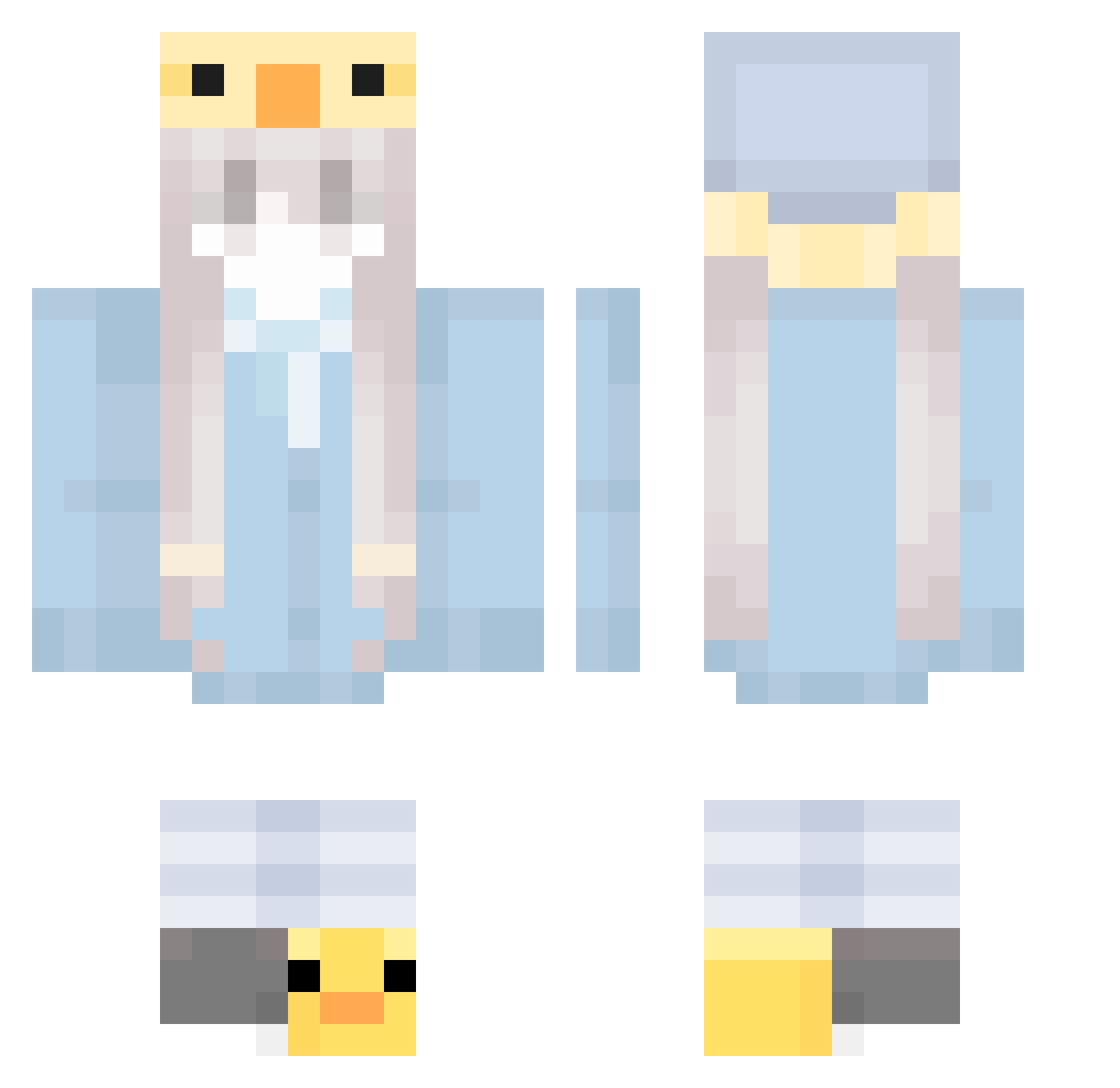 swrpz Minecraft skin, front and back view