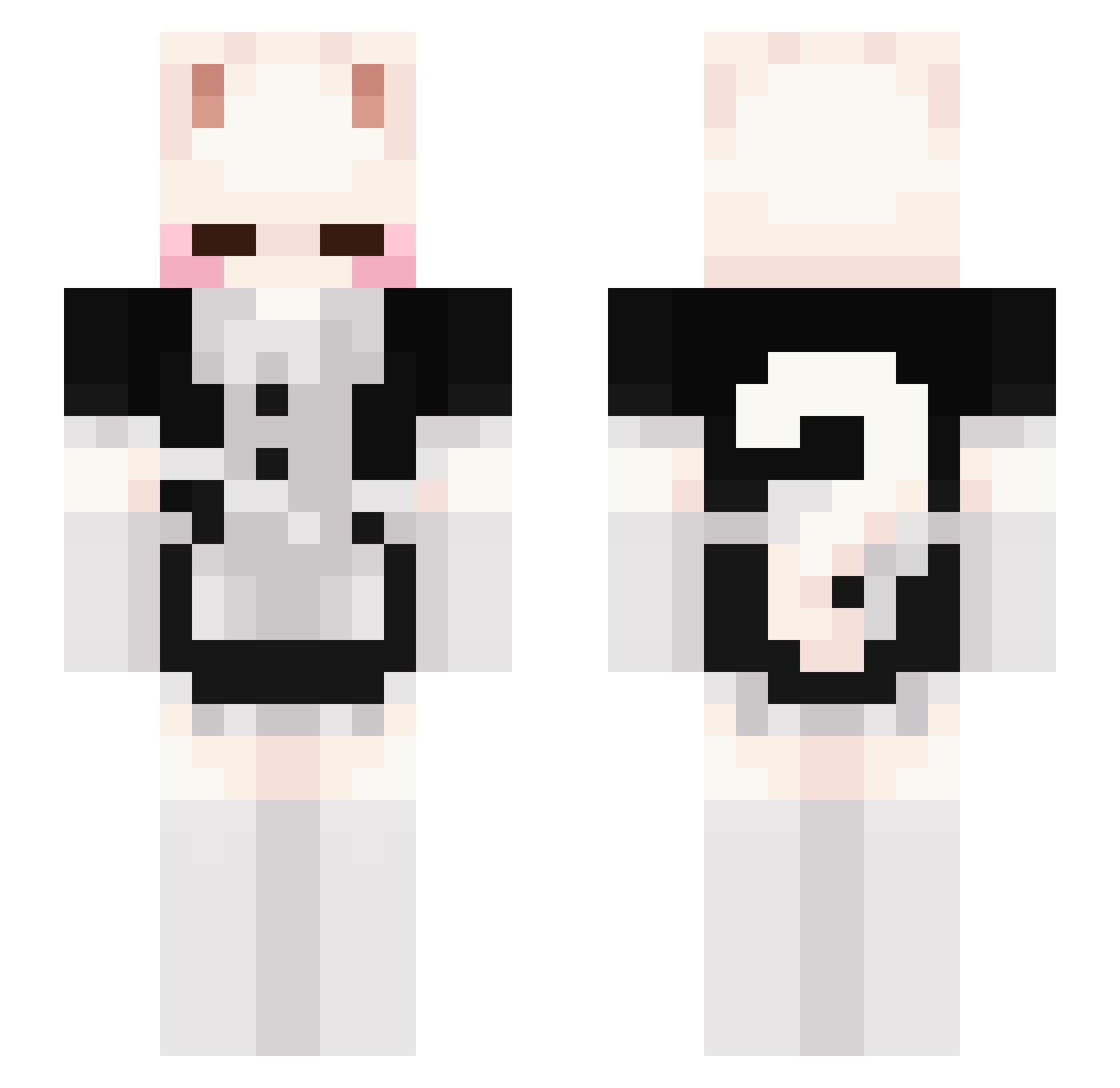 Mero99 Minecraft skin, front and back view