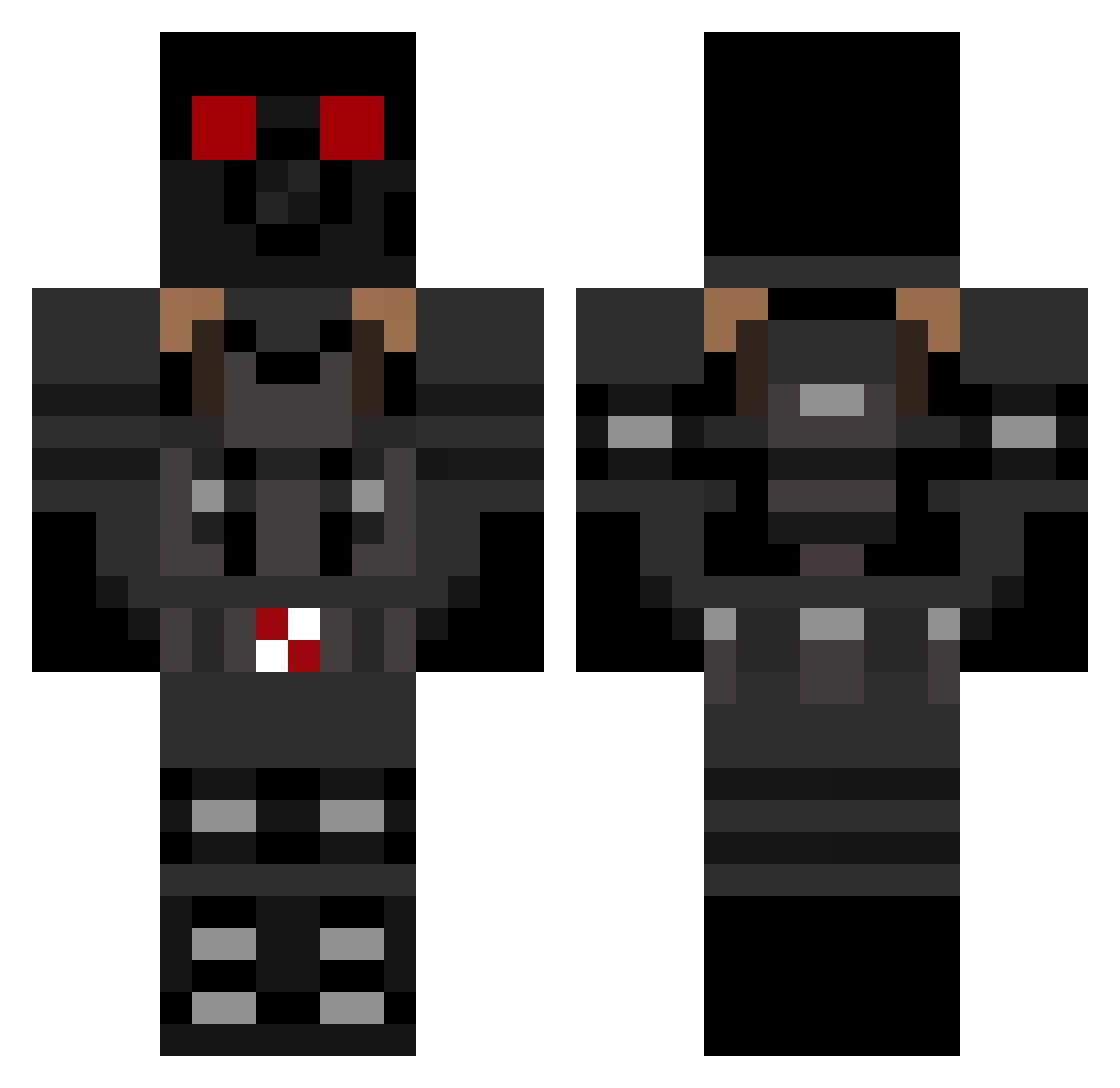 NitroThundercat Minecraft skin, front and back view