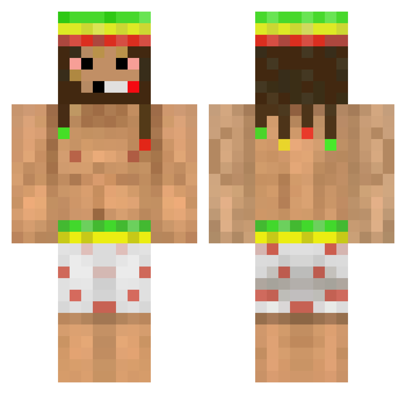 Chinas Minecraft skin, front and back view