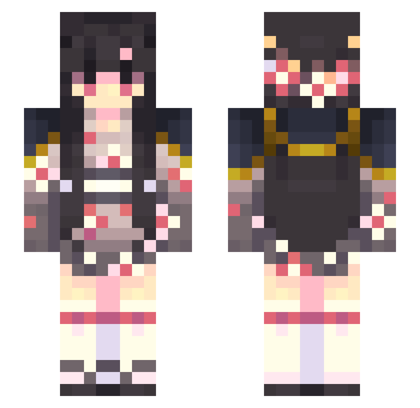clariitta Minecraft skin, front and back view