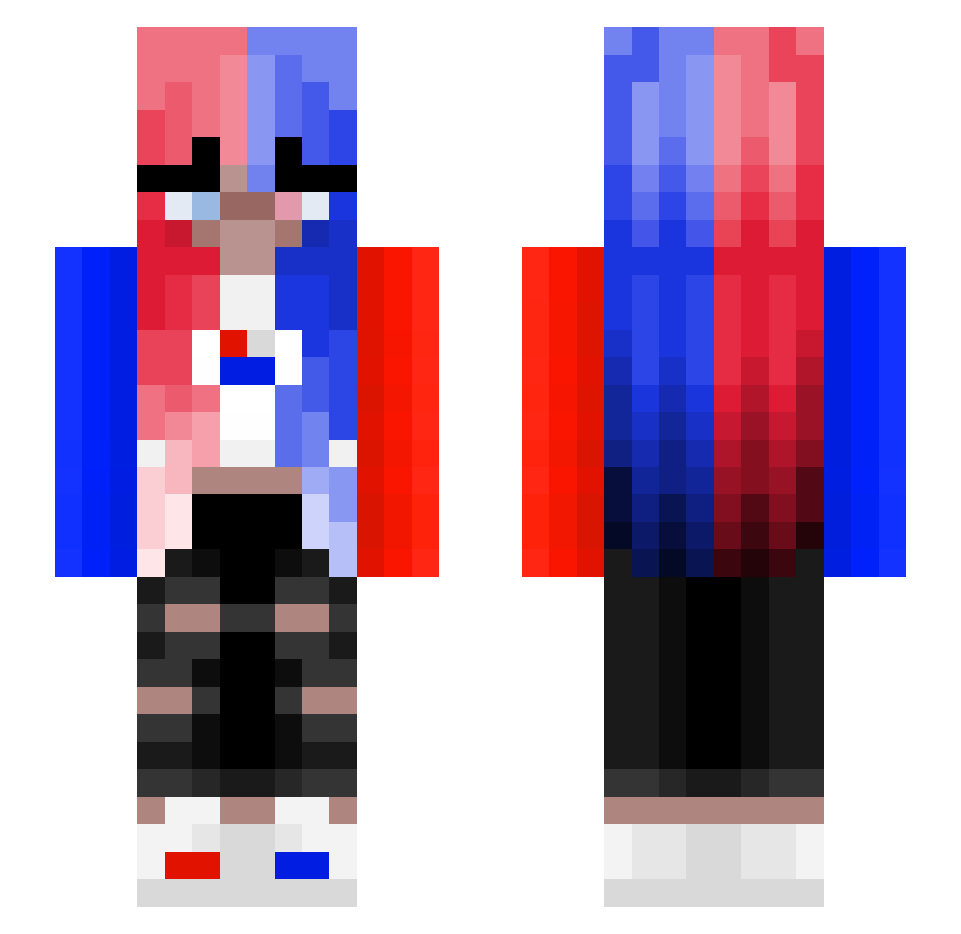 ShortySteve9 Minecraft skin, front and back view