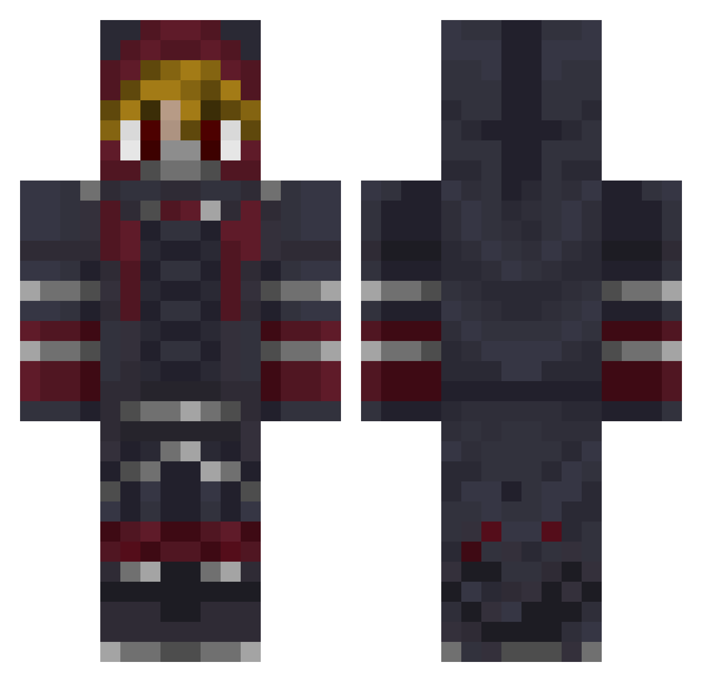 Akiramura Minecraft skin, front and back view