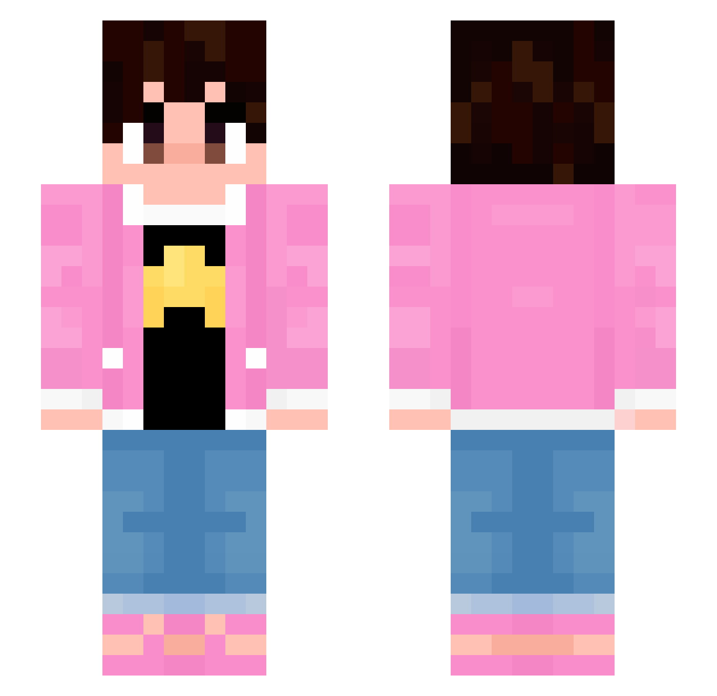 TicoNick Minecraft skin, front and back view