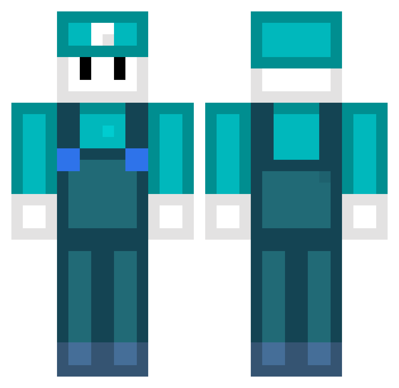 Figgolin Minecraft skin, front and back view