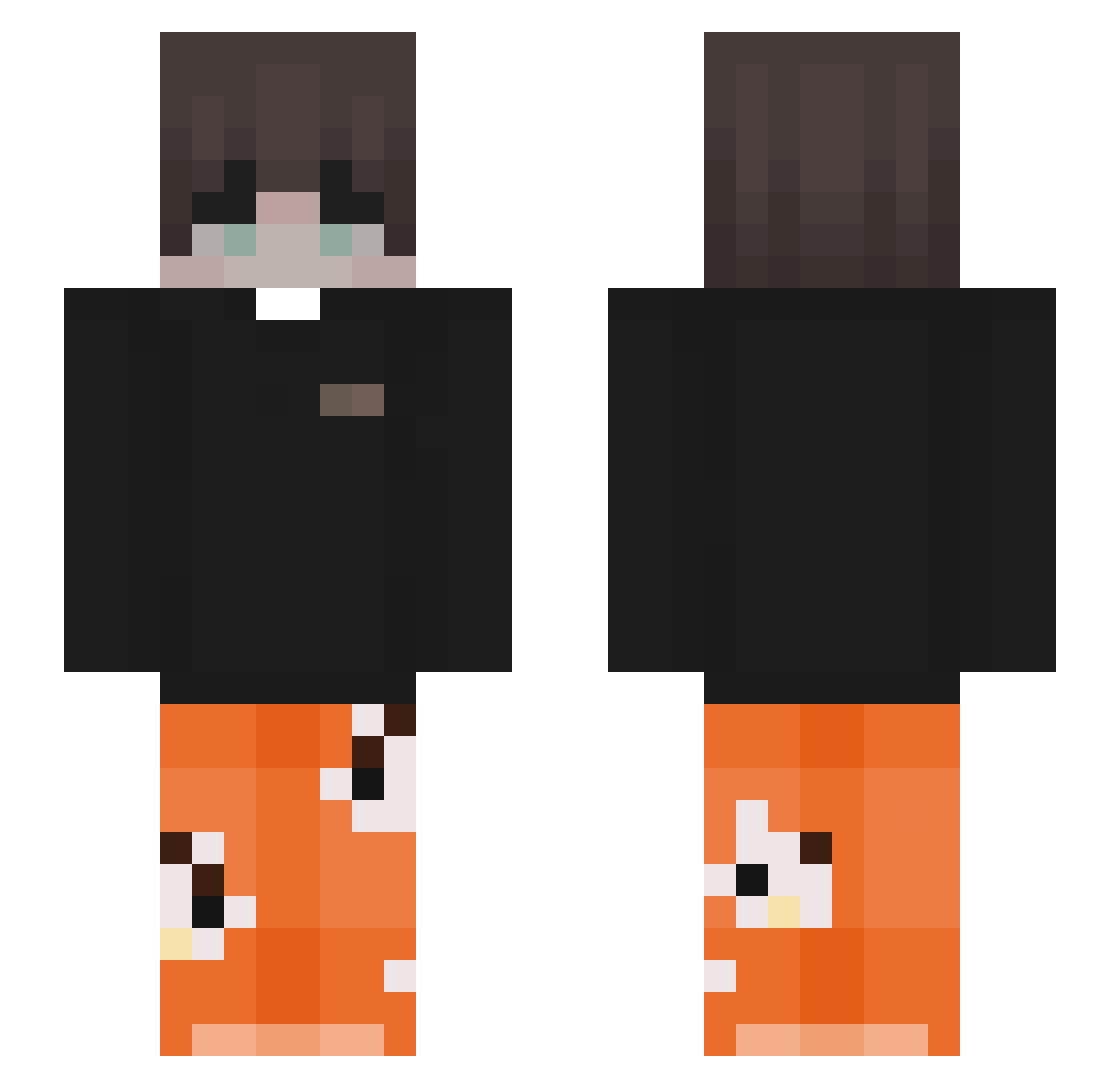 DizKover Minecraft skin, front and back view
