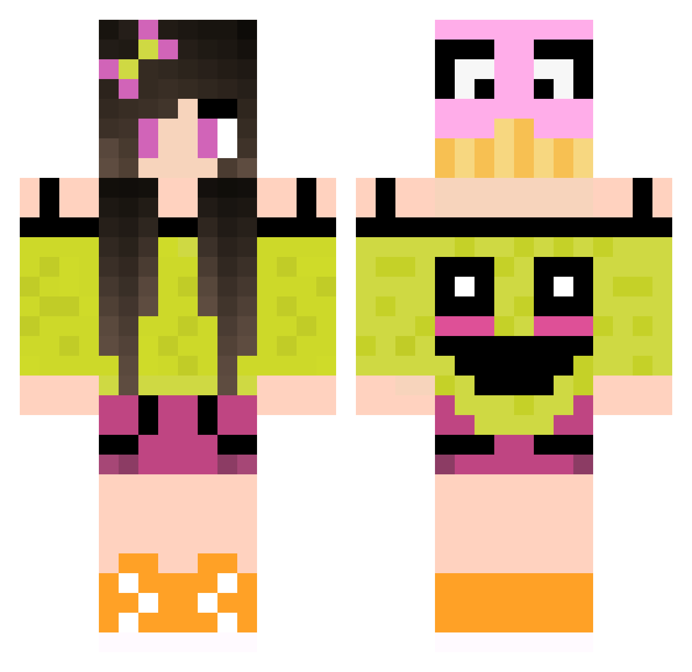 Improvisate Minecraft skin, front and back view