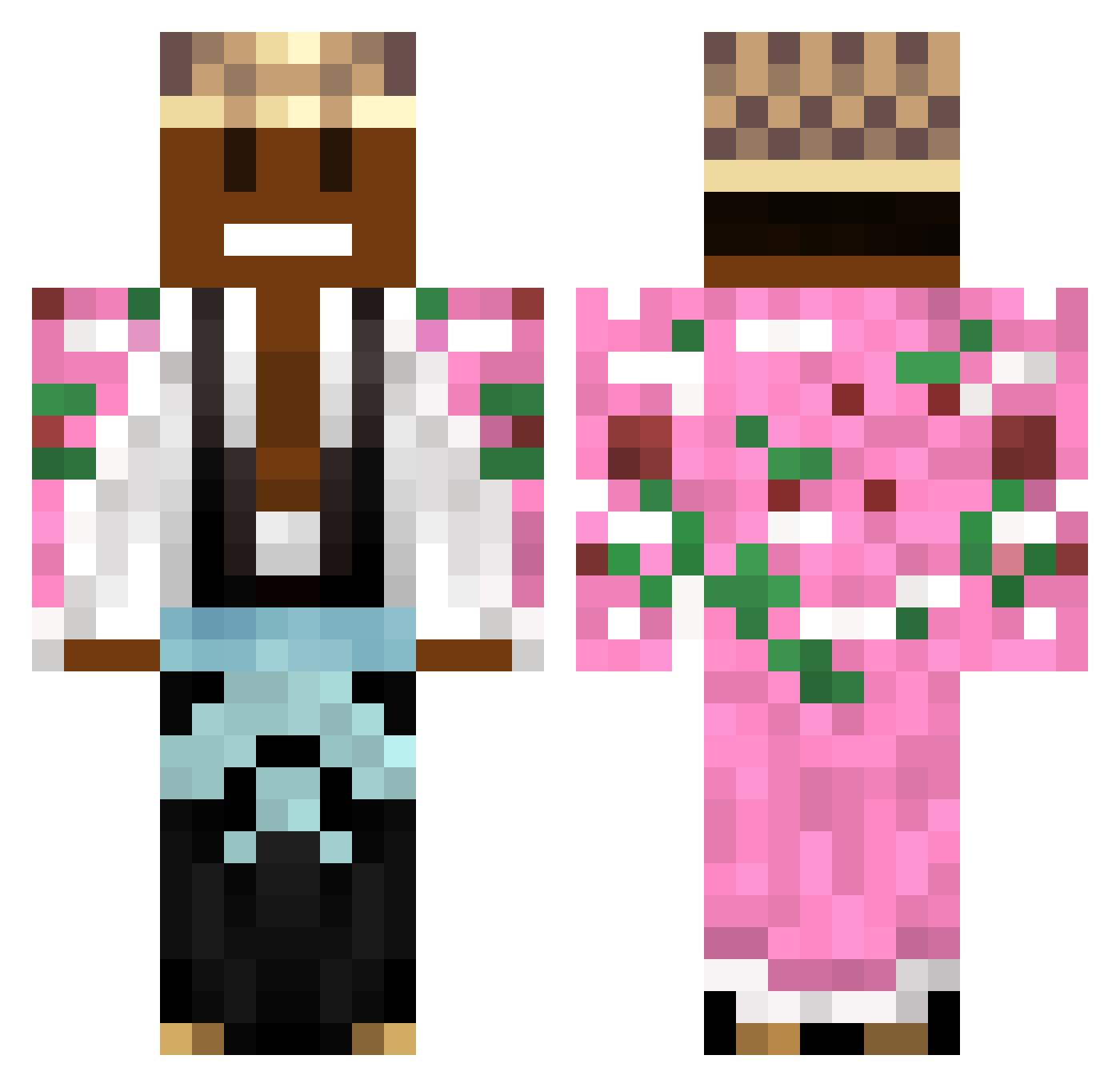 ReverseDivinity Minecraft skin, front and back view