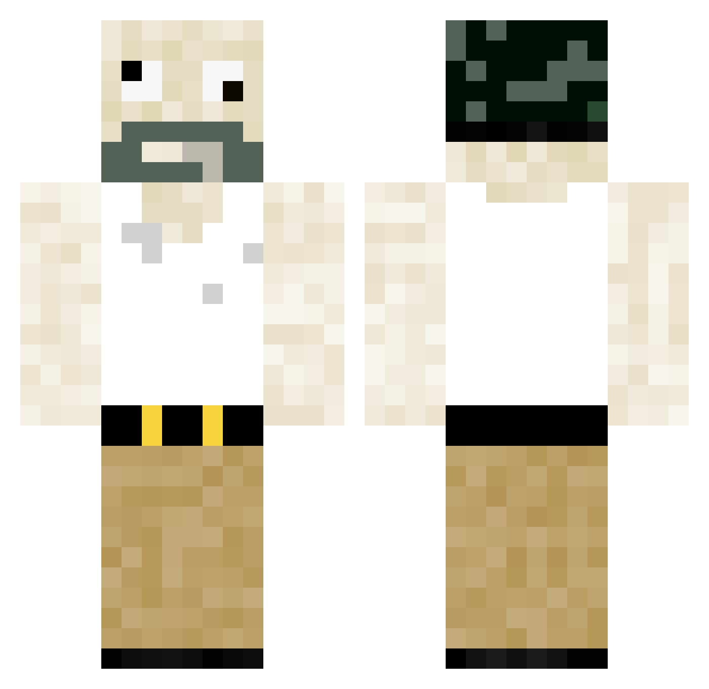SpongeRehydrated Minecraft skin, front and back view