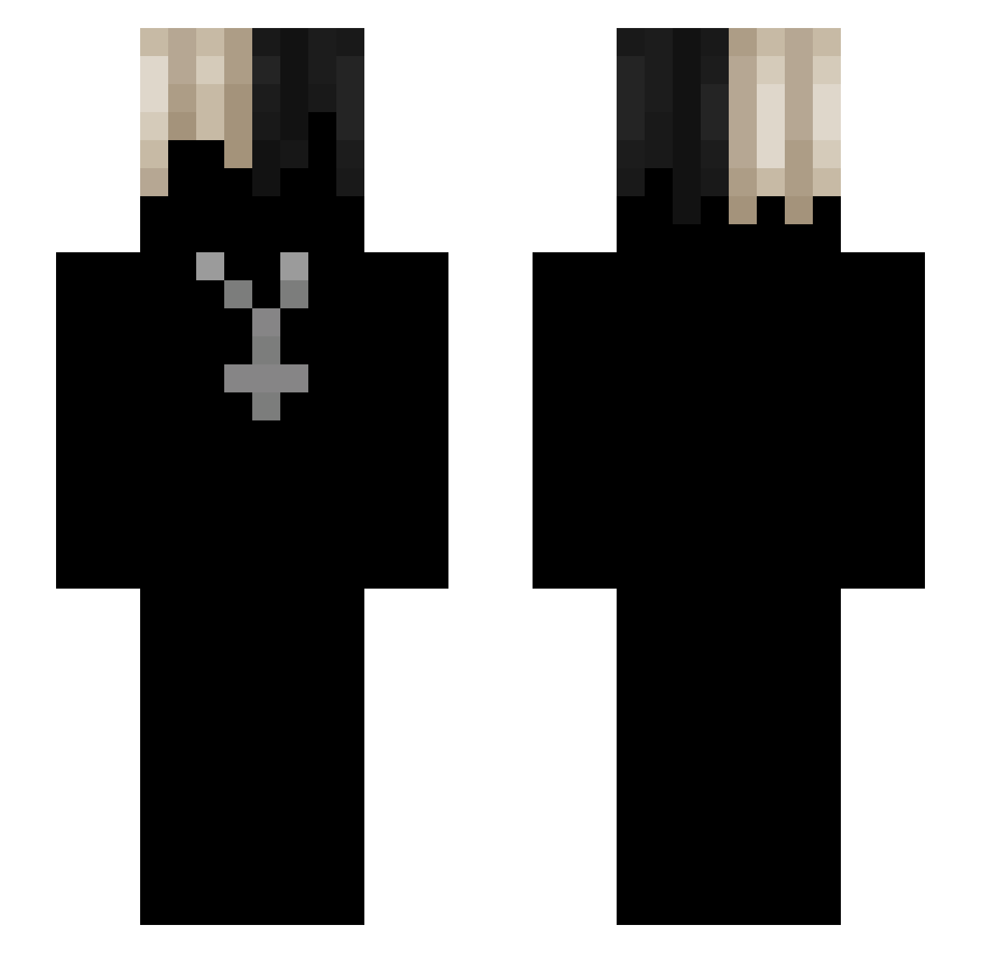 ItsAGreatChaos Minecraft skin, front and back view