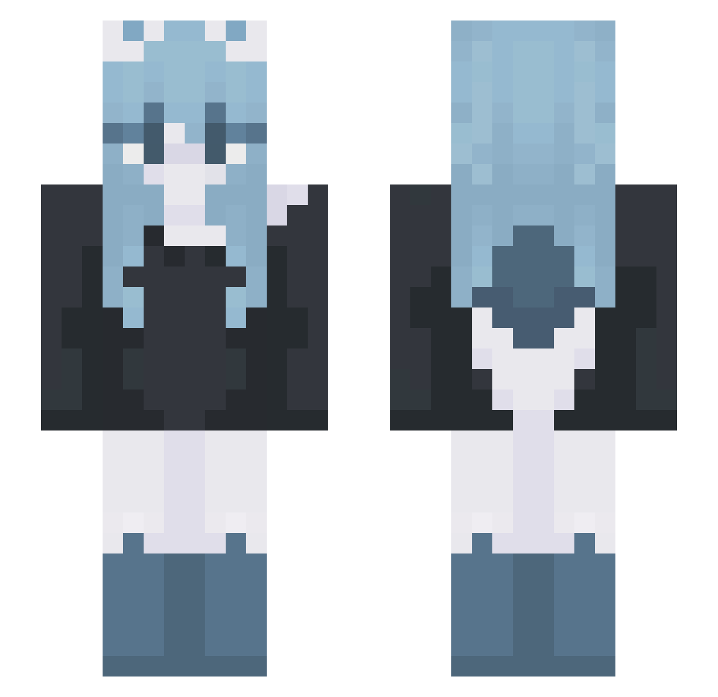 Cutykat Minecraft skin, front and back view
