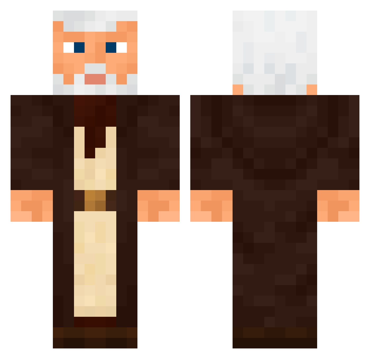Entpau Minecraft skin, front and back view