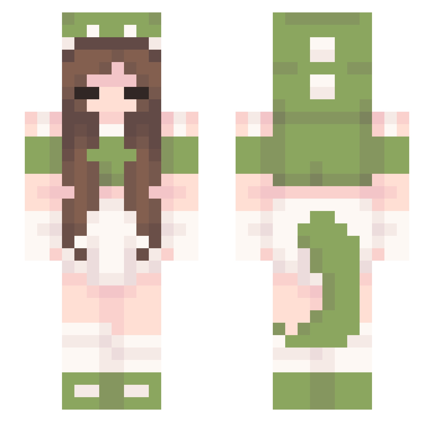 Discoez Minecraft skin, front and back view