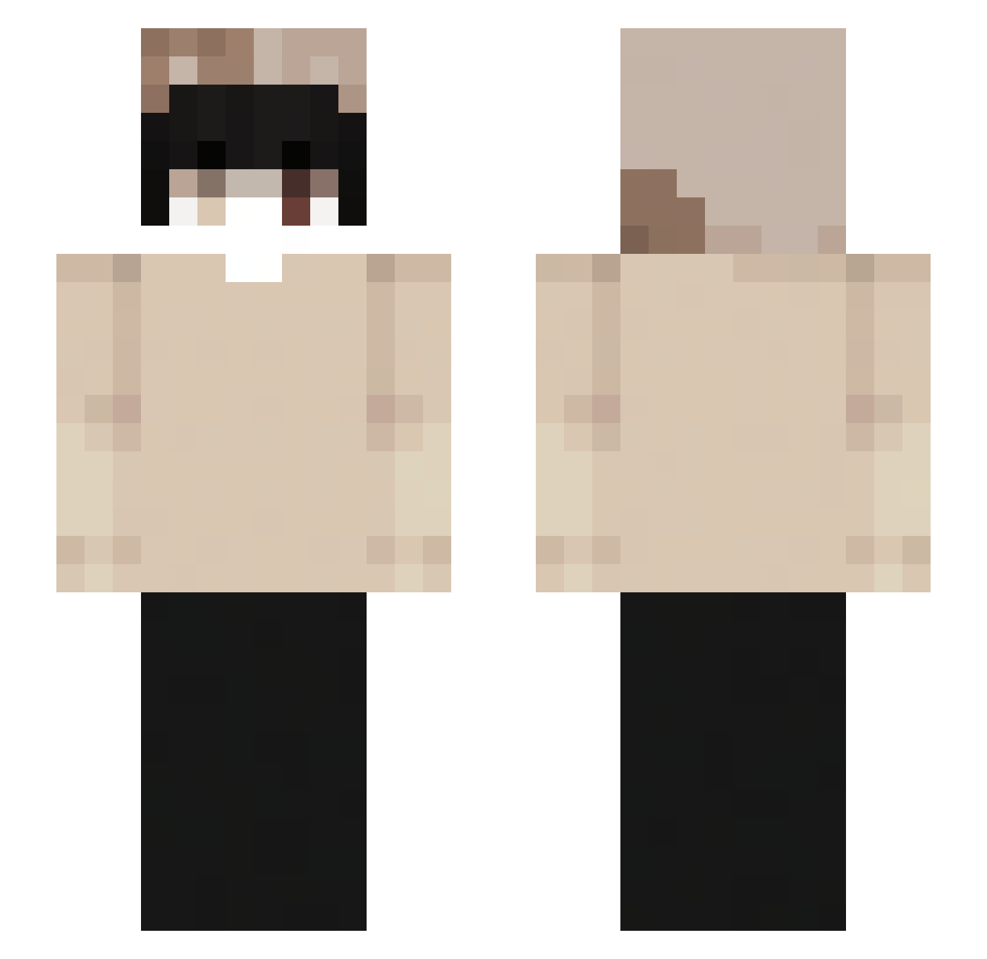 Losnep Minecraft skin, front and back view