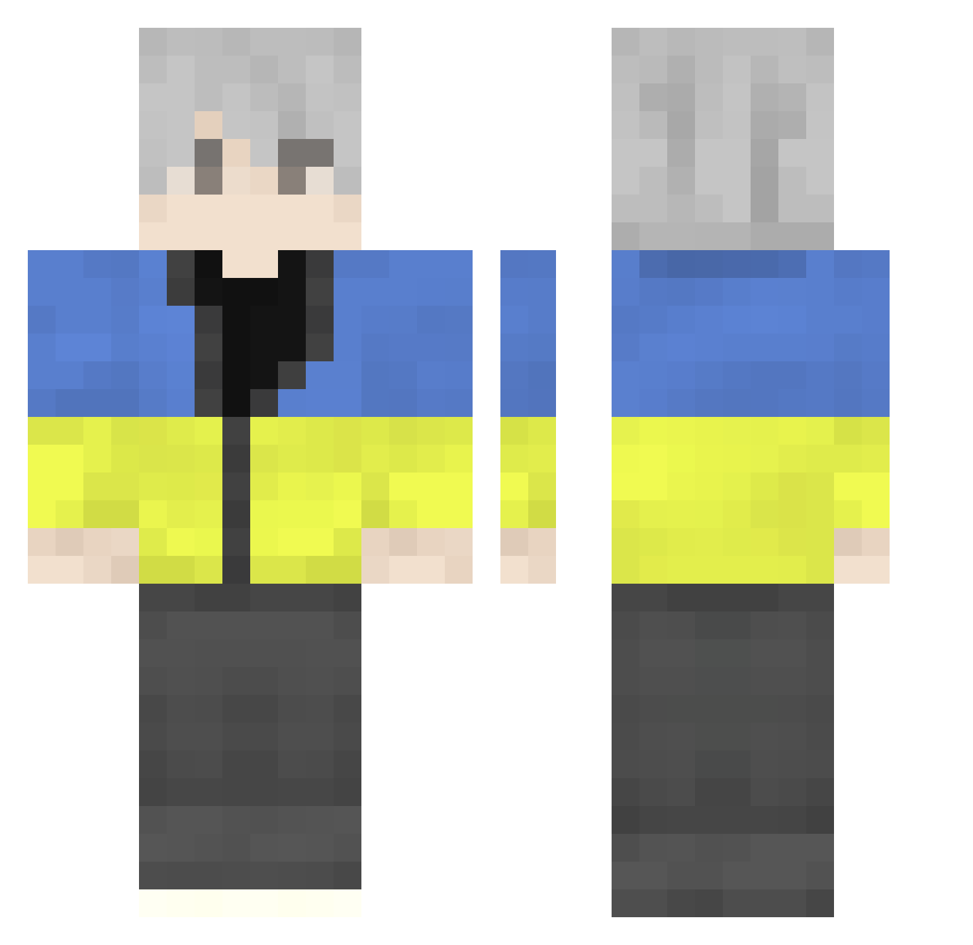 MikeZp8888 Minecraft skin, front and back view