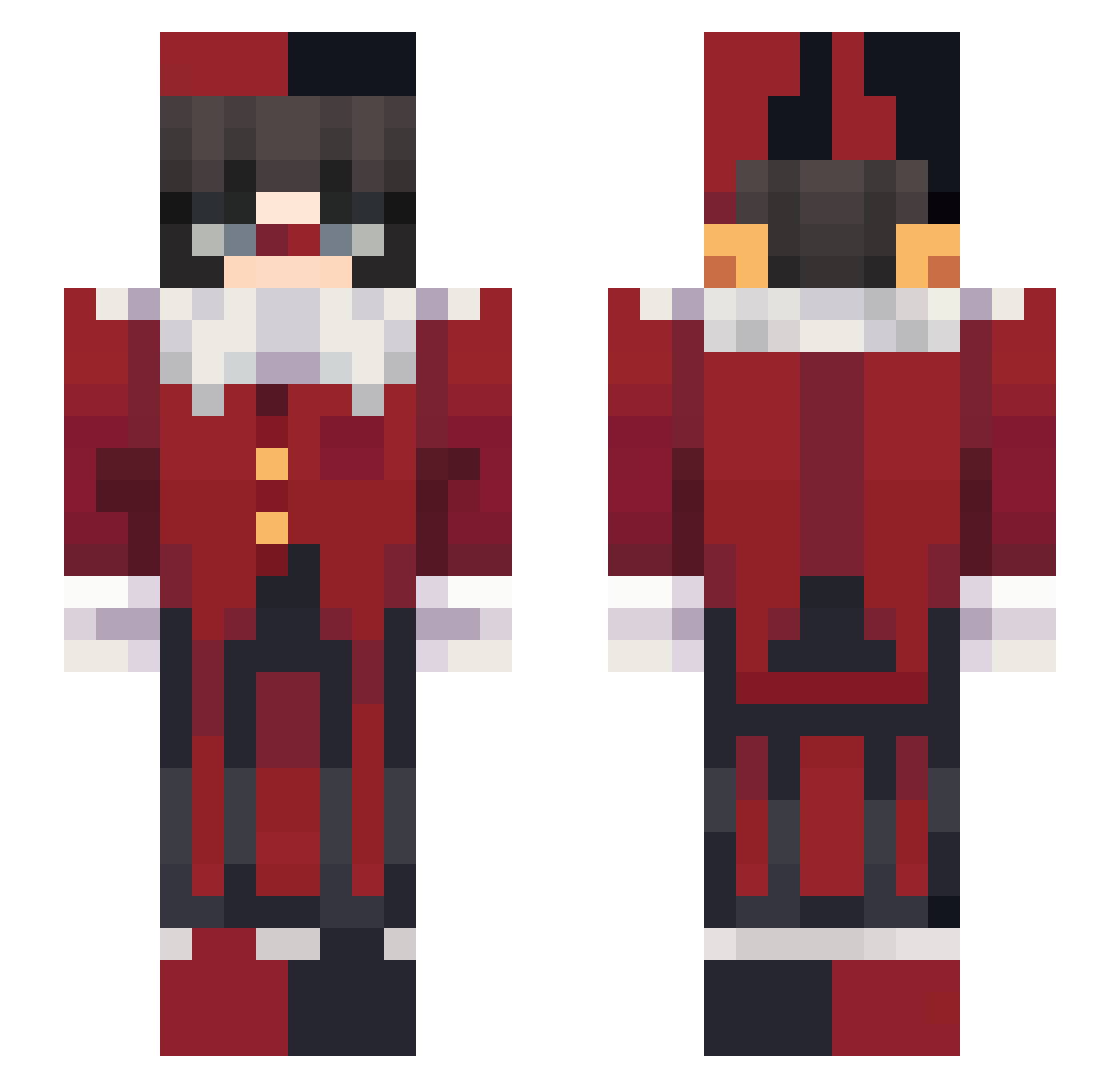 Mighters Minecraft skin, front and back view
