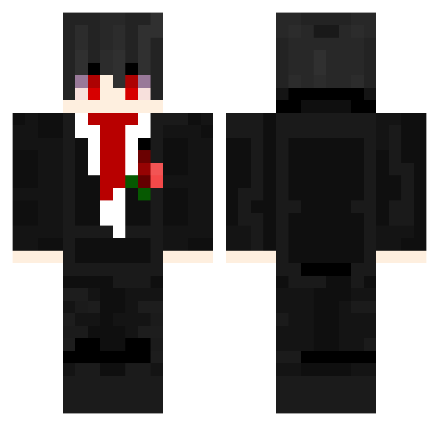 noinawa Minecraft skin, front and back view
