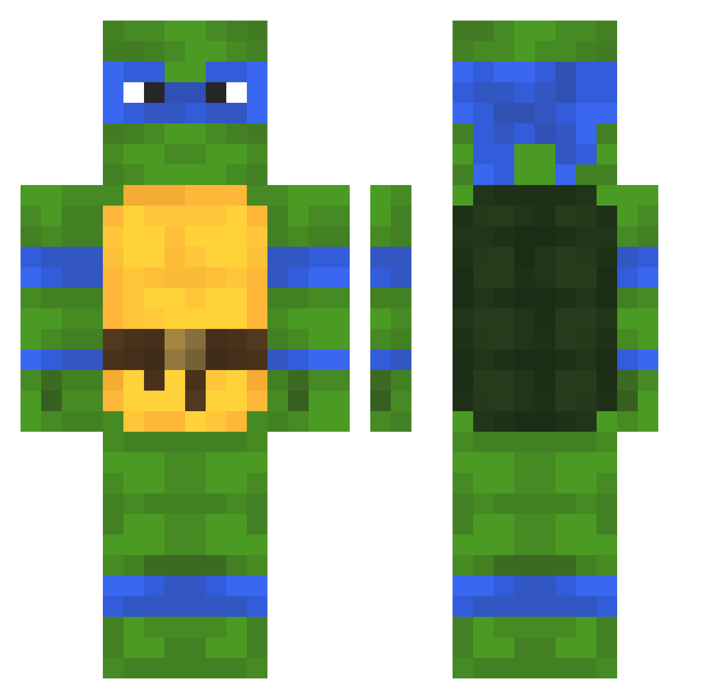 BlueWind32 Minecraft skin, front and back view