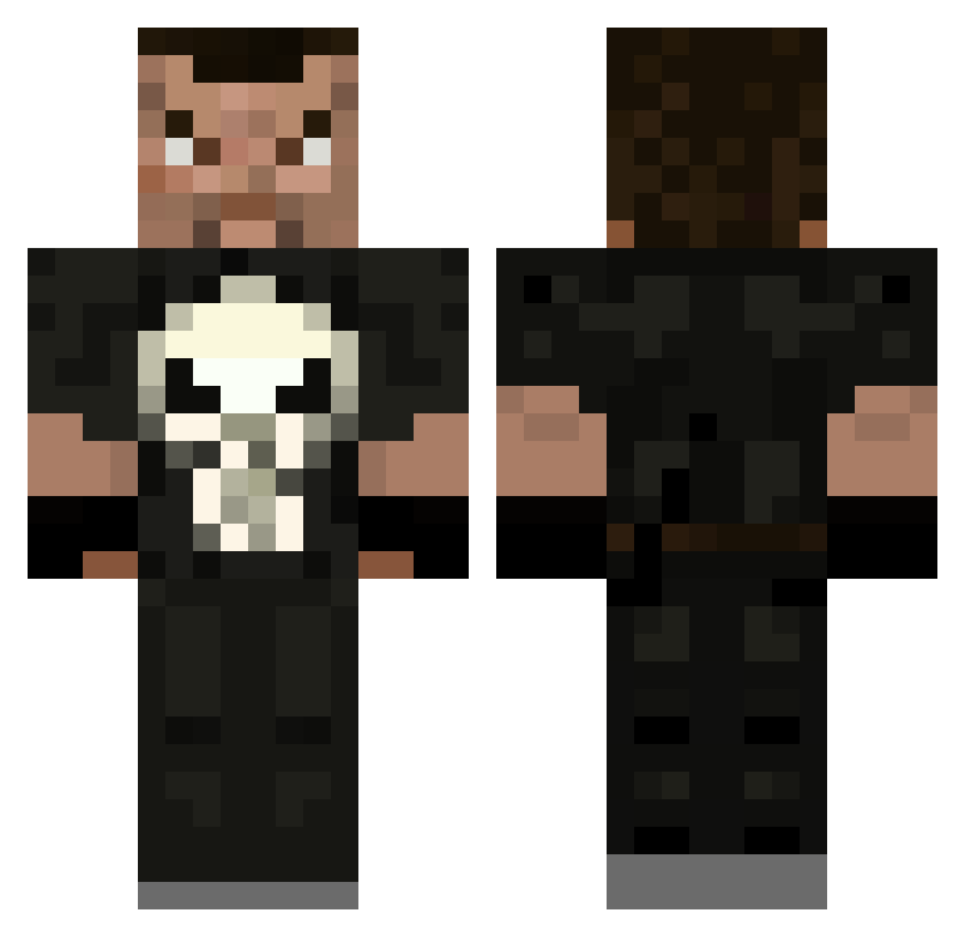 rqwwrqllsw Minecraft skin, front and back view
