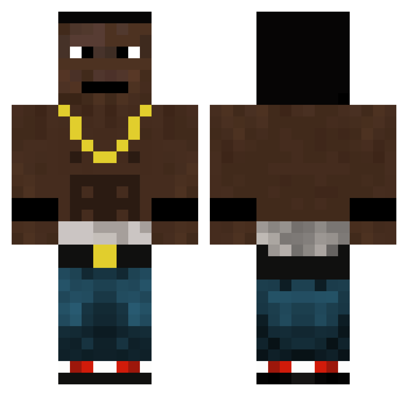 BigDrilla_ Minecraft skin, front and back view