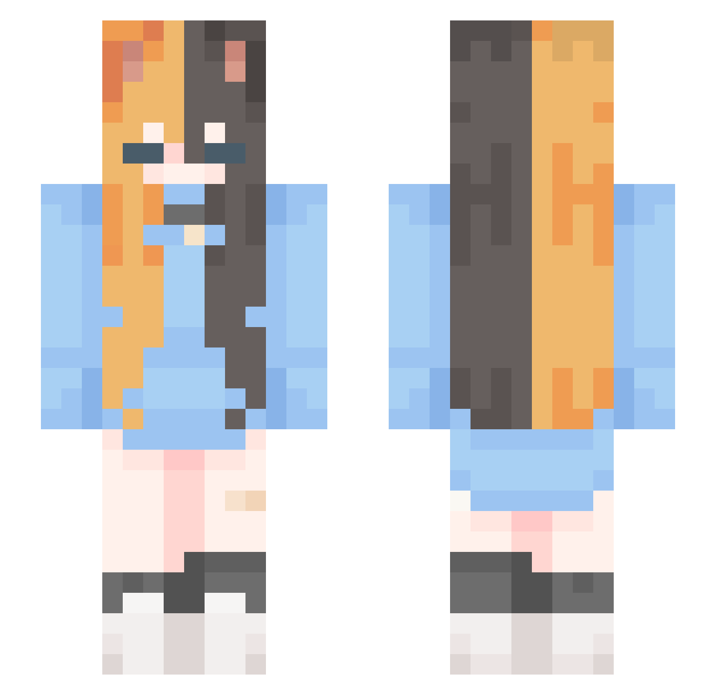 averycoolbean Minecraft skin, front and back view