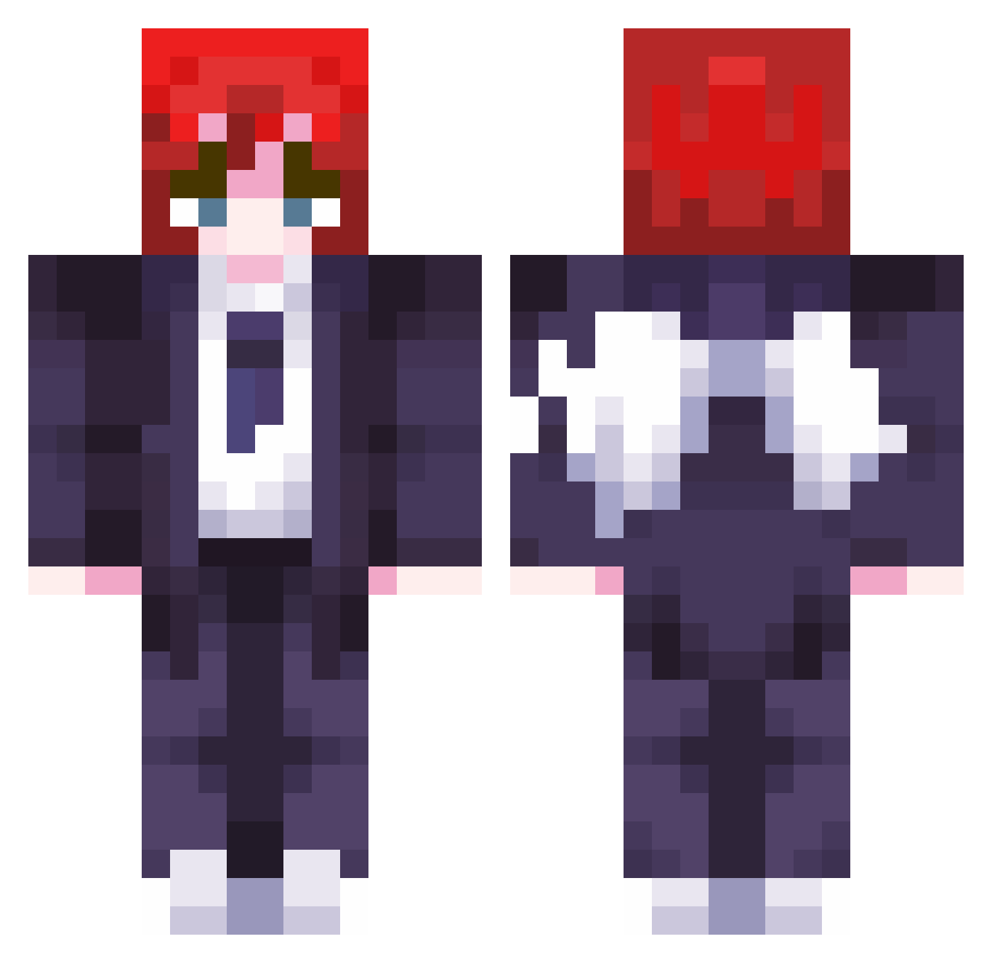 GloSn Minecraft skin, front and back view