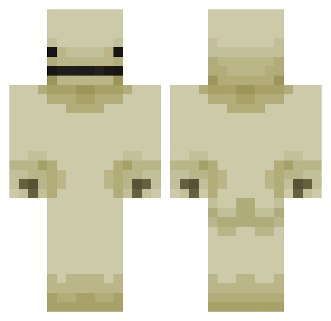 Nafumu Minecraft skin, front and back view